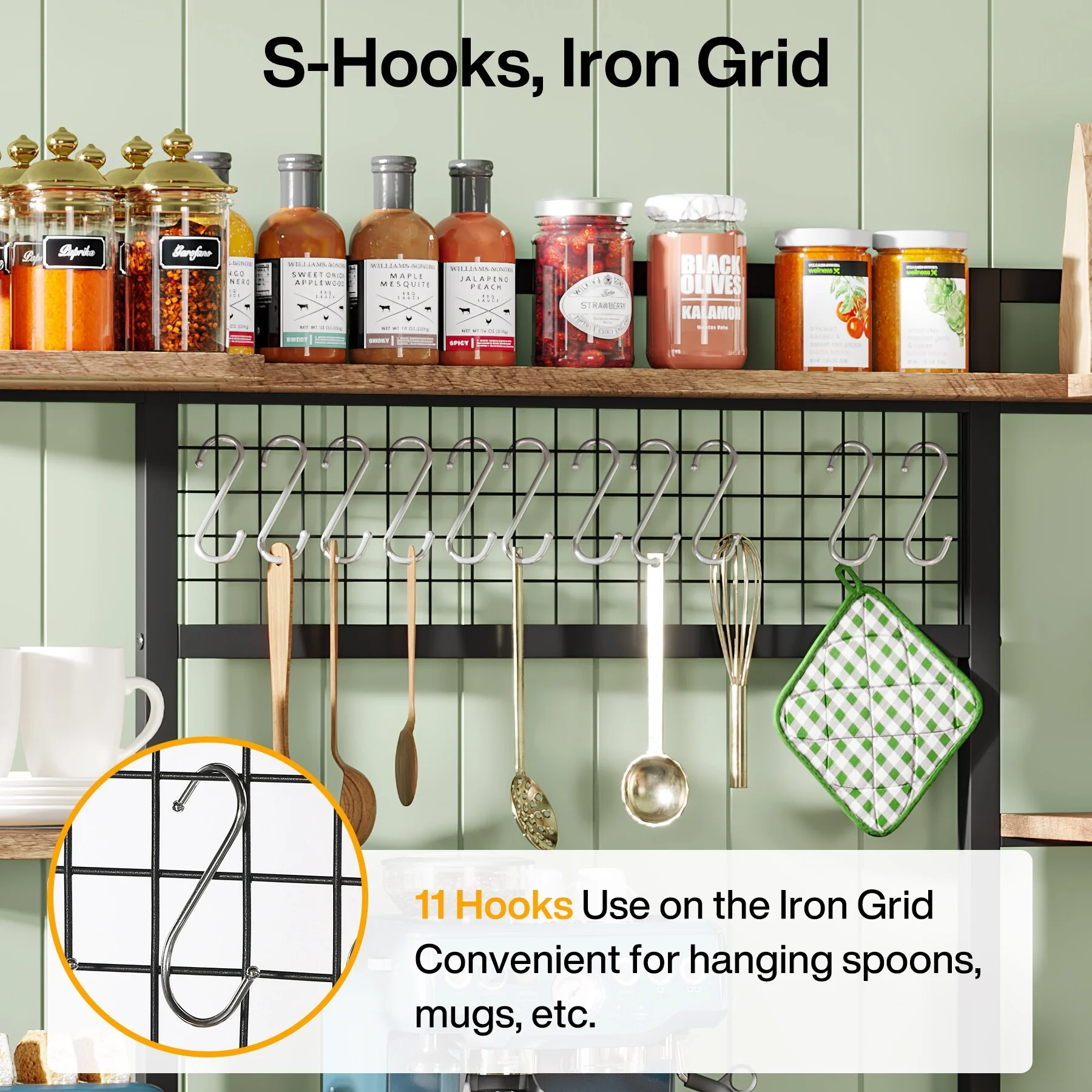 5-Tier Large Kitchen Bakers Rack, 55