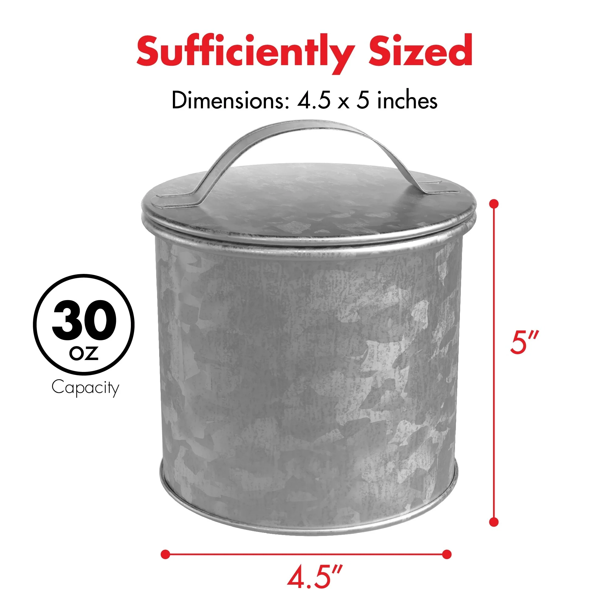 Amici Newport Galvanized Metal Storage Canister