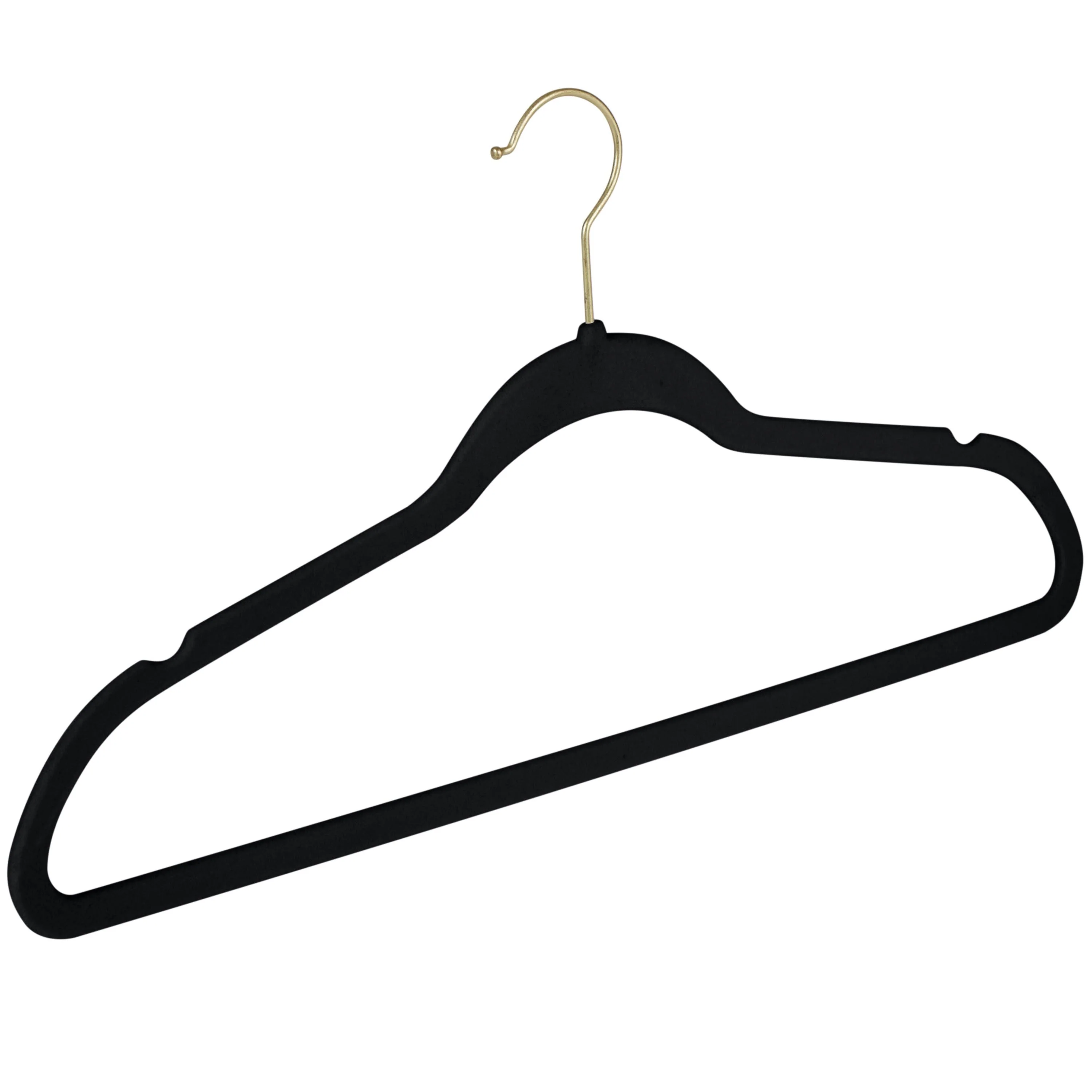 Simplify 25 Pack Slim Velvet Gold Hook Hangers - 17.7