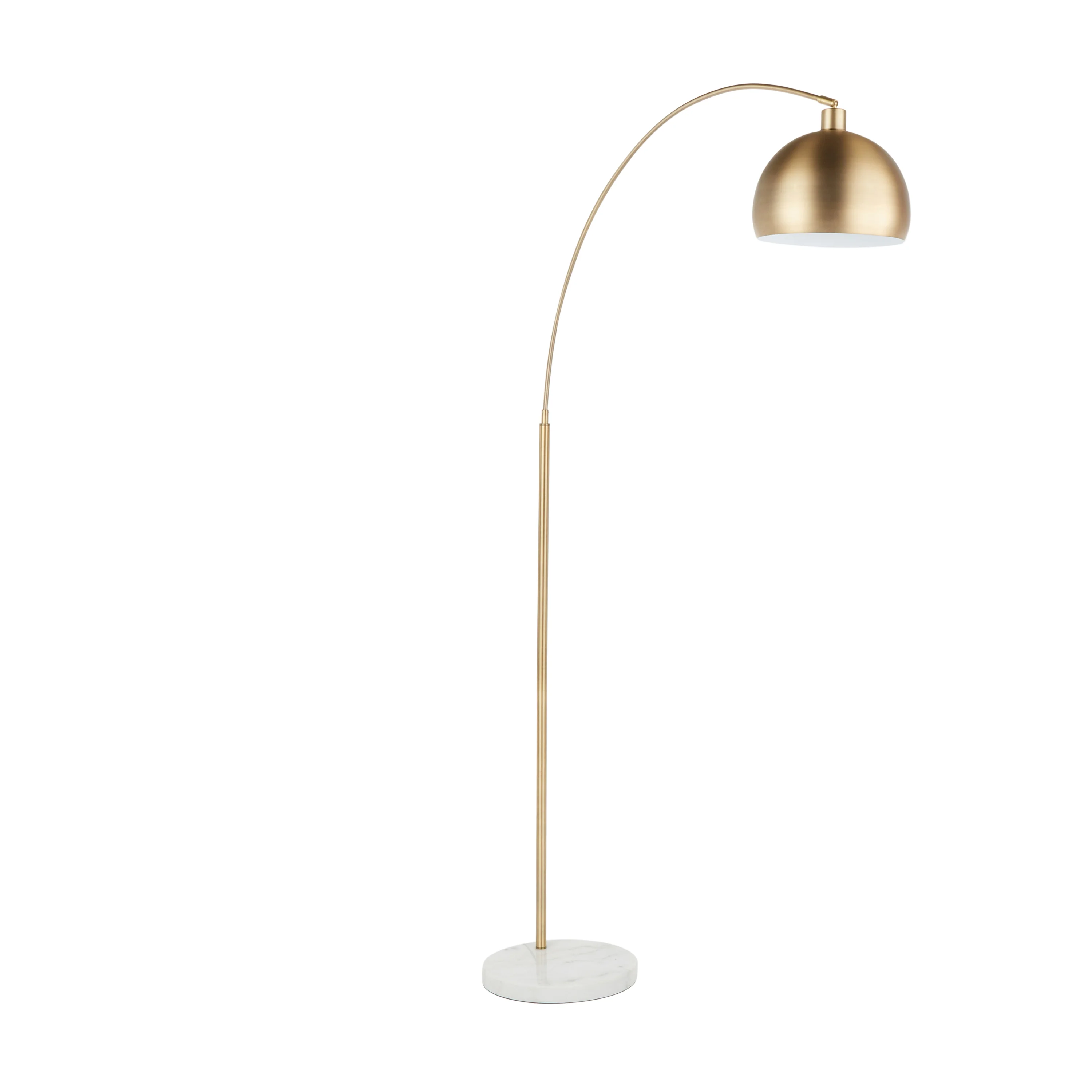 Floor Lamp with Curved Silhouette and Marble Base