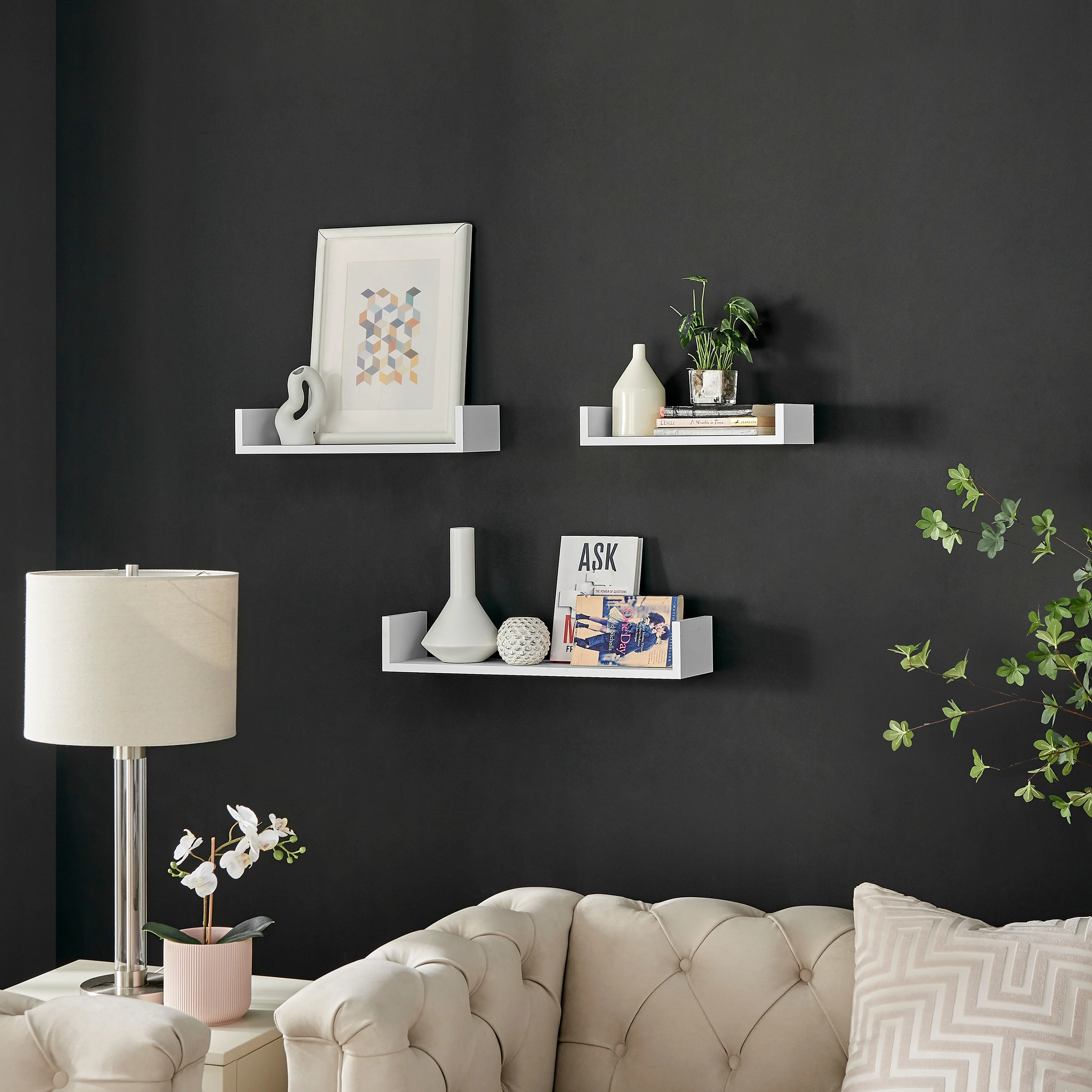 Danya B. Aalto U-Shaped Floating Wall Shelves - Set of 3