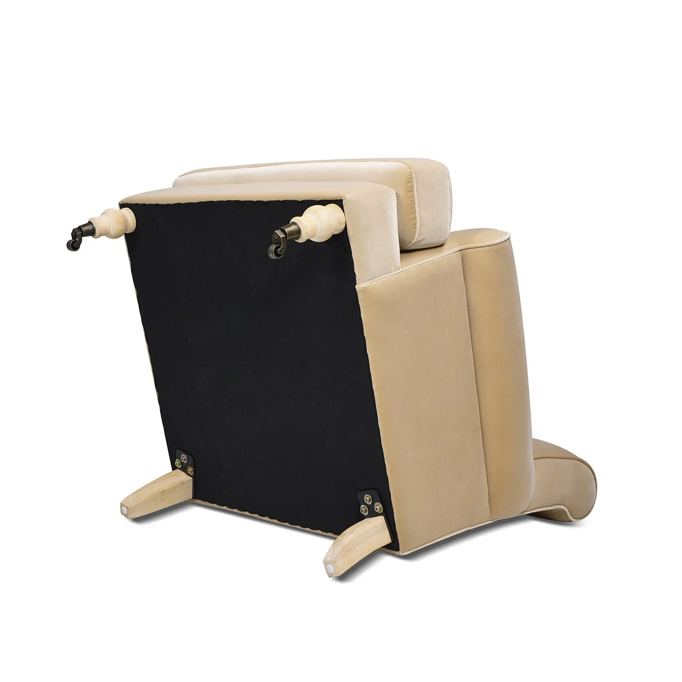 Cobaltex Upholstered Arm Chair with Metal Casters and Rolled Arms
