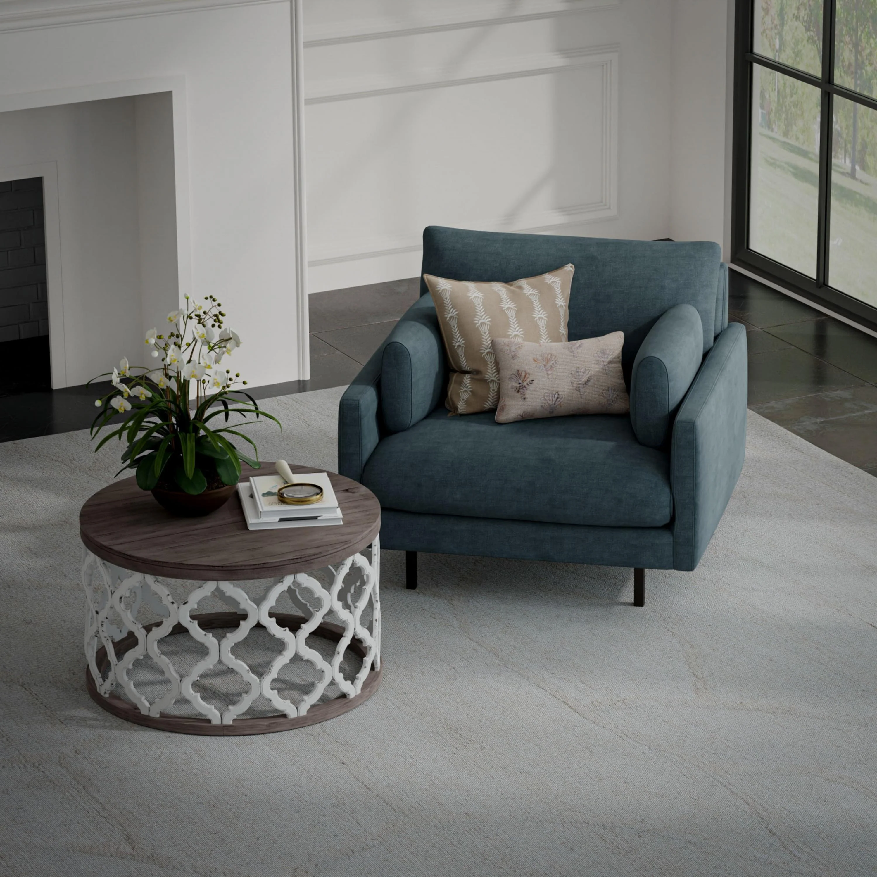 Brampton Hand Tufted 100% Wool Geometric Area Rug