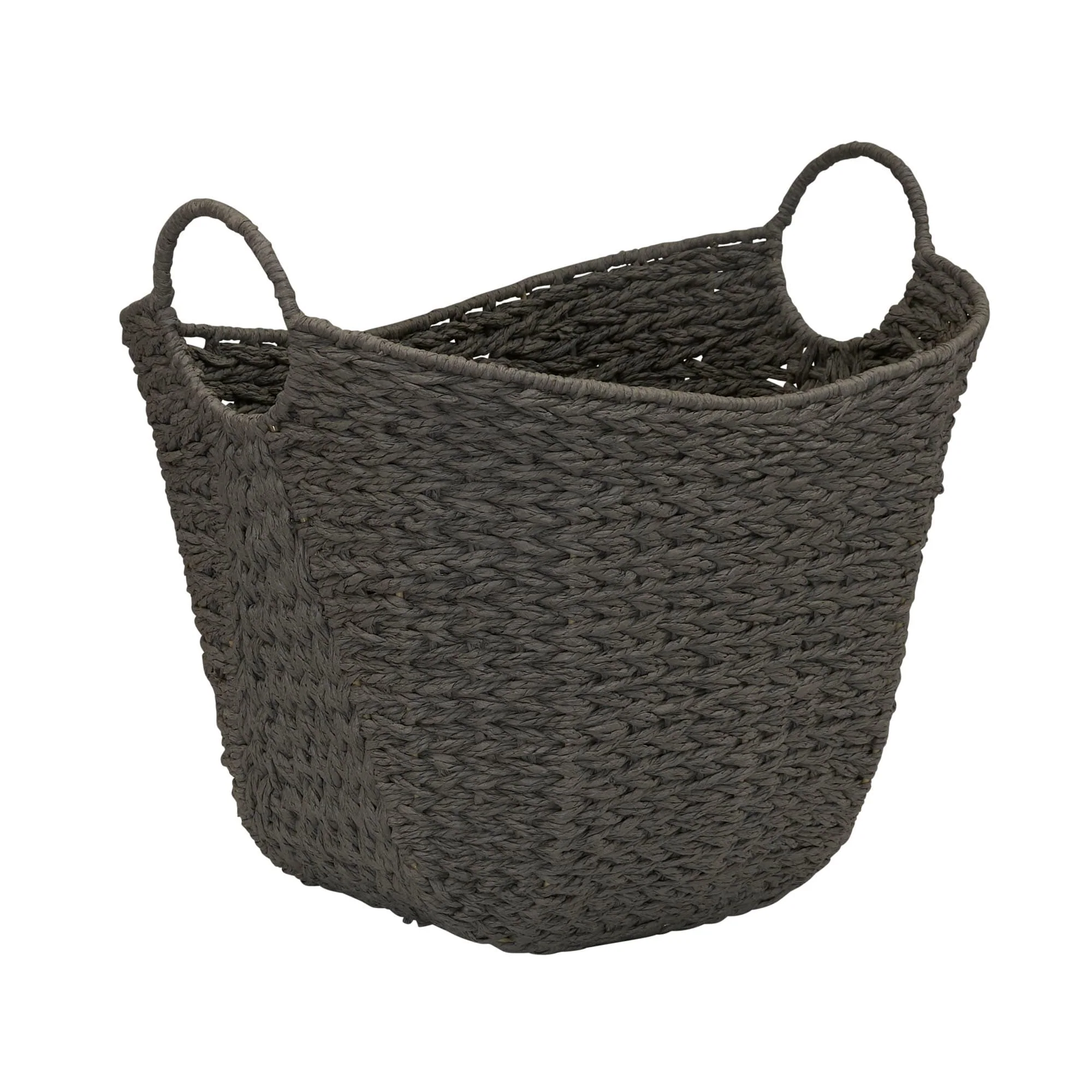 Household Essentials Woven Paper Rope Storage Basket with Handles