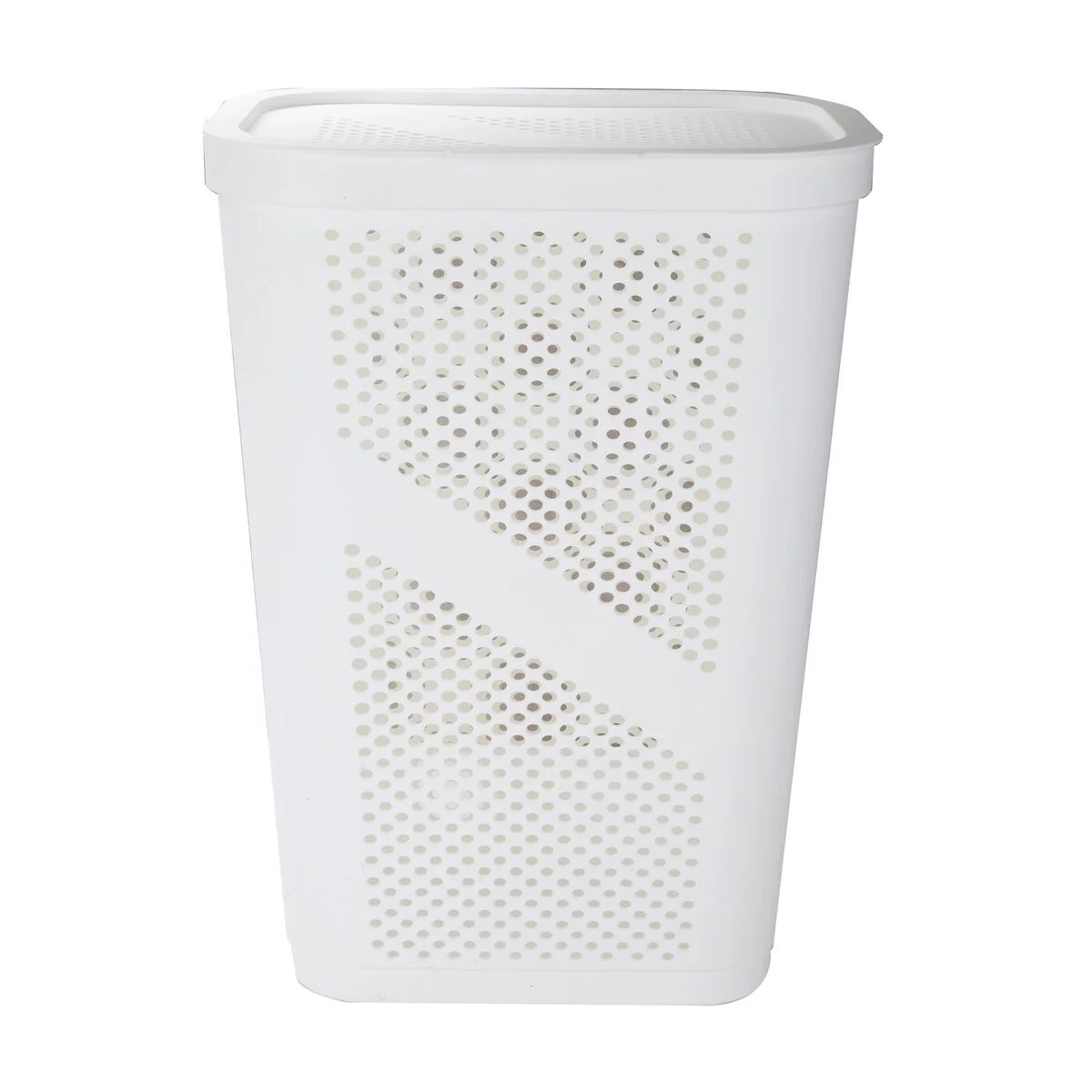 Mind Reader 60L Slim Laundry Hamper, Clothes Basket, Lid, Ventilated, Plastic, 17.25