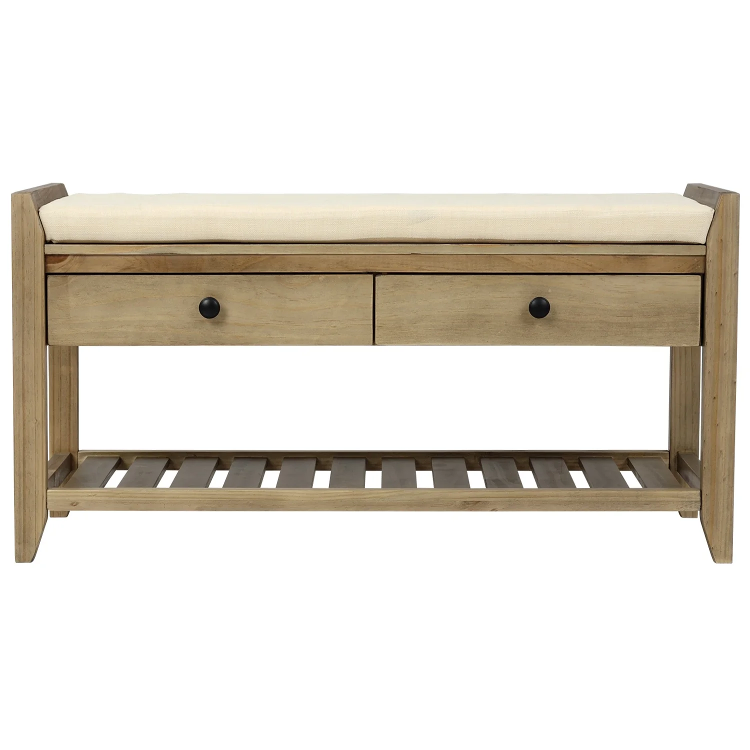 Multi-purpose Shoe Rack with Cushioned Seat and Drawers