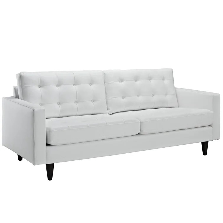 Modway Carson Carrington Eggedal Tufted Bonded Leather Sofa