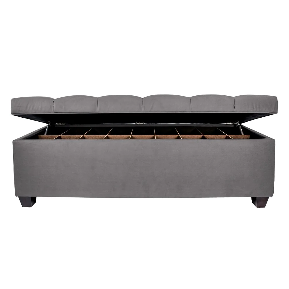 MJL Furniture-Sole Secret Obsession Diamond-tufted Shoe Storage Bench
