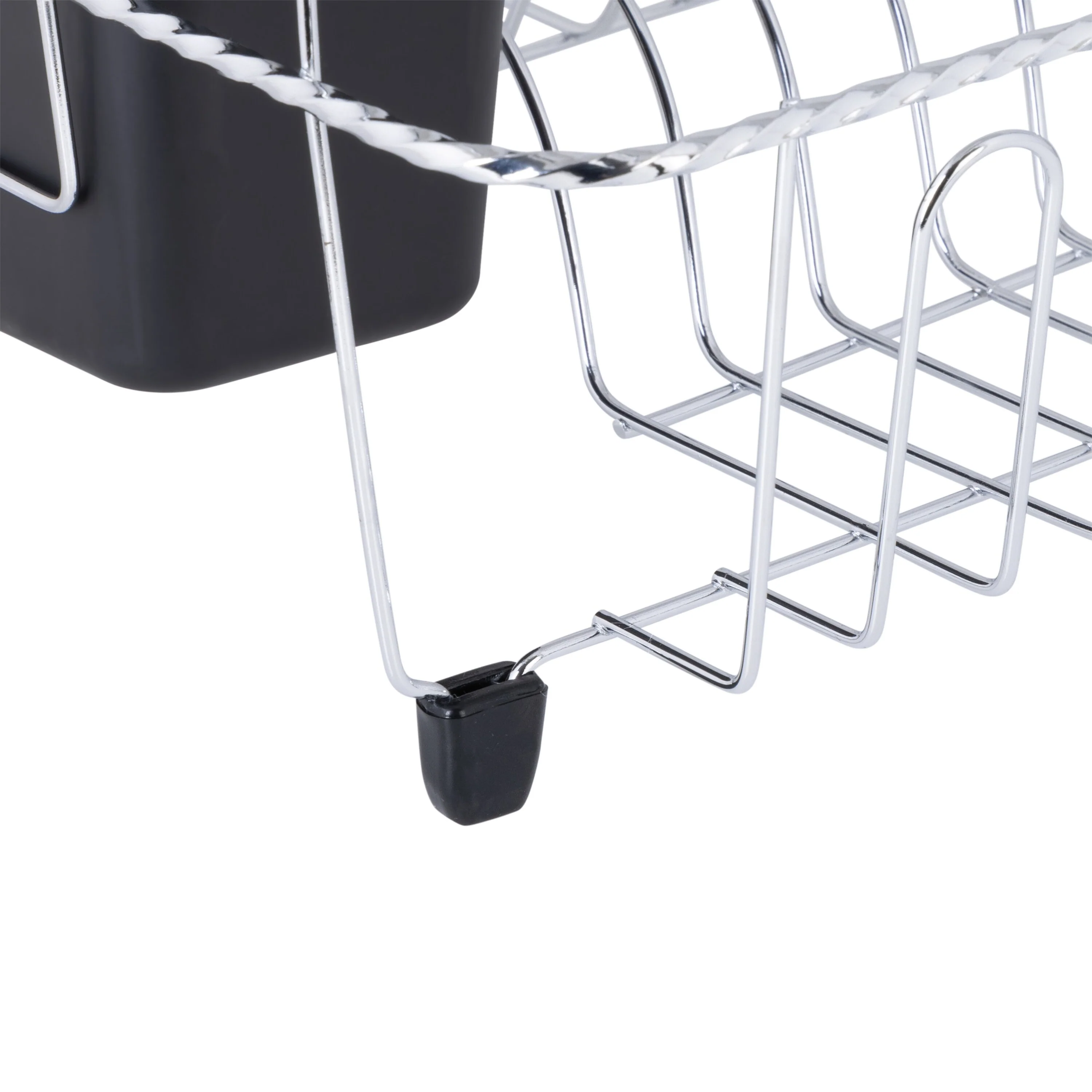 Kitchen Details Twisted Chrome 3 Piece Dish Rack in Black - 16.5