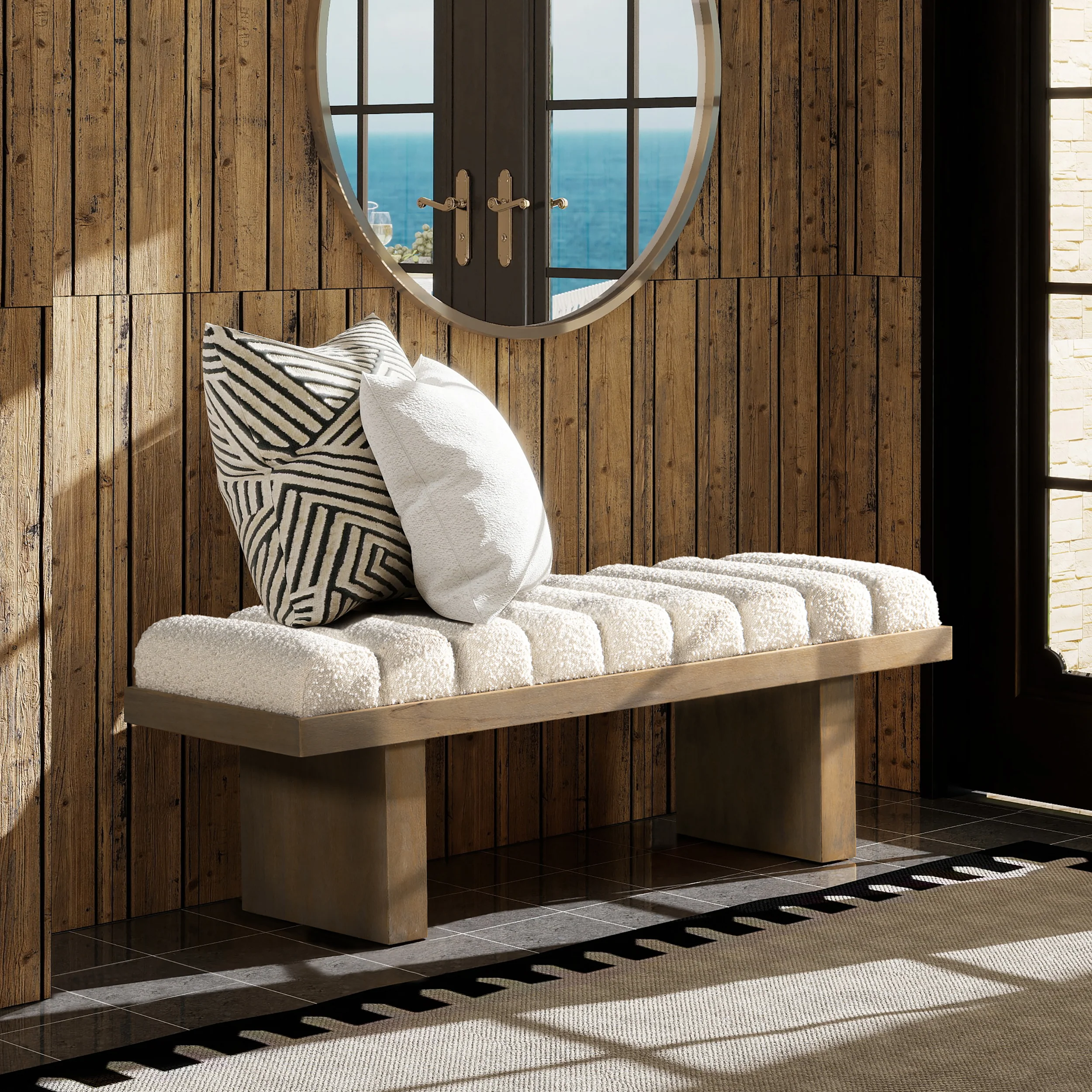 Bella Upholstered Modern Accent Bench