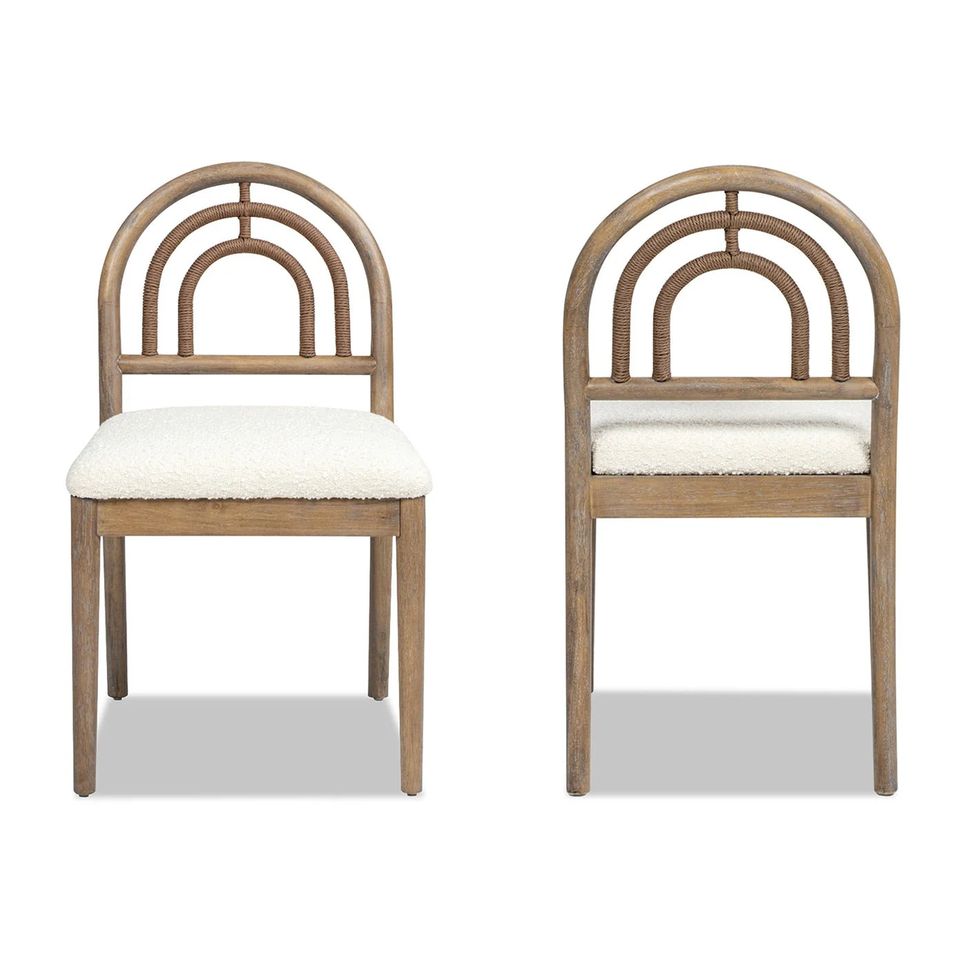 Upholstered Dining Chair with Arched Back Wood, Set of 2