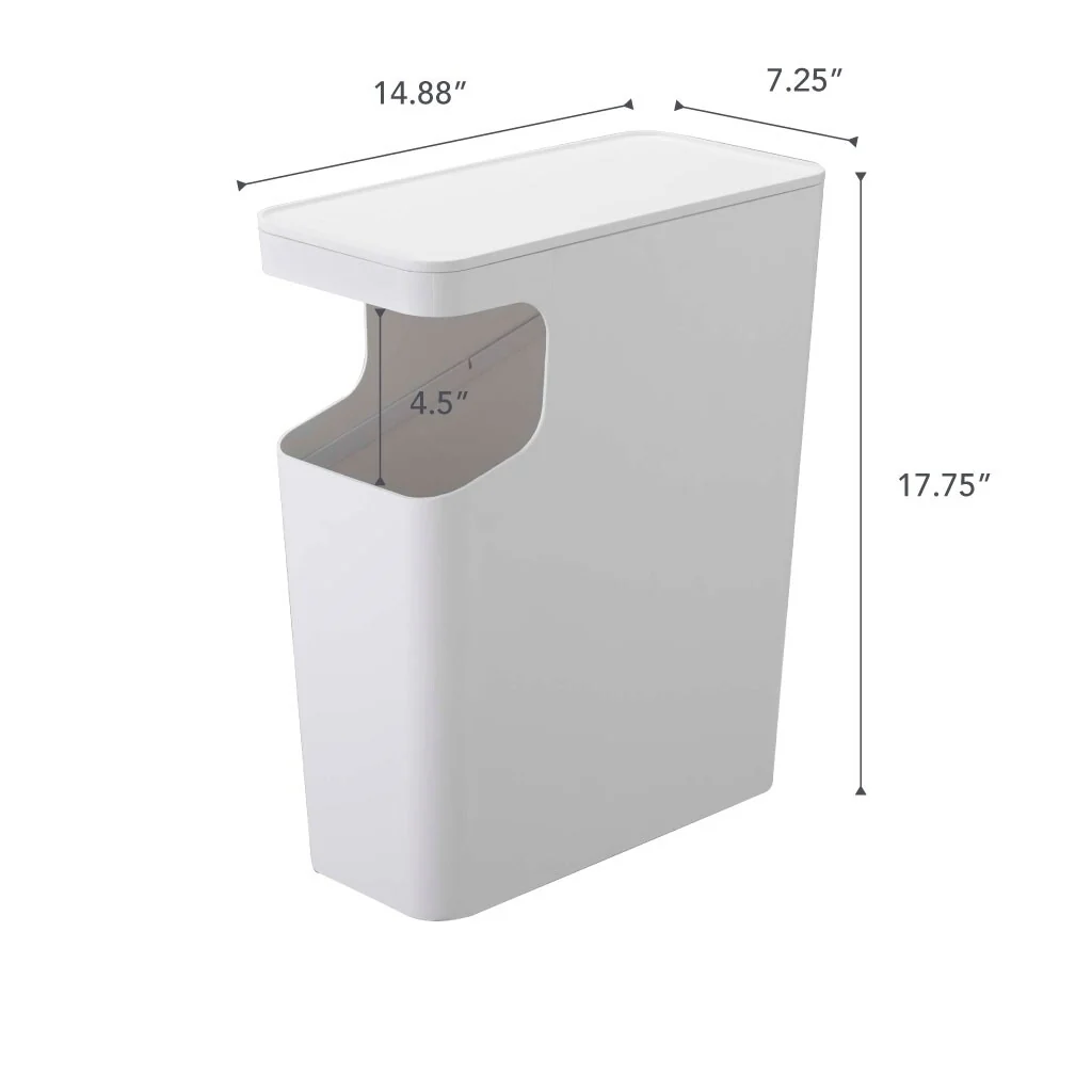 Yamazaki Home Side Table Trash Can, ABS Plastic, 4 gallons, 15 liters