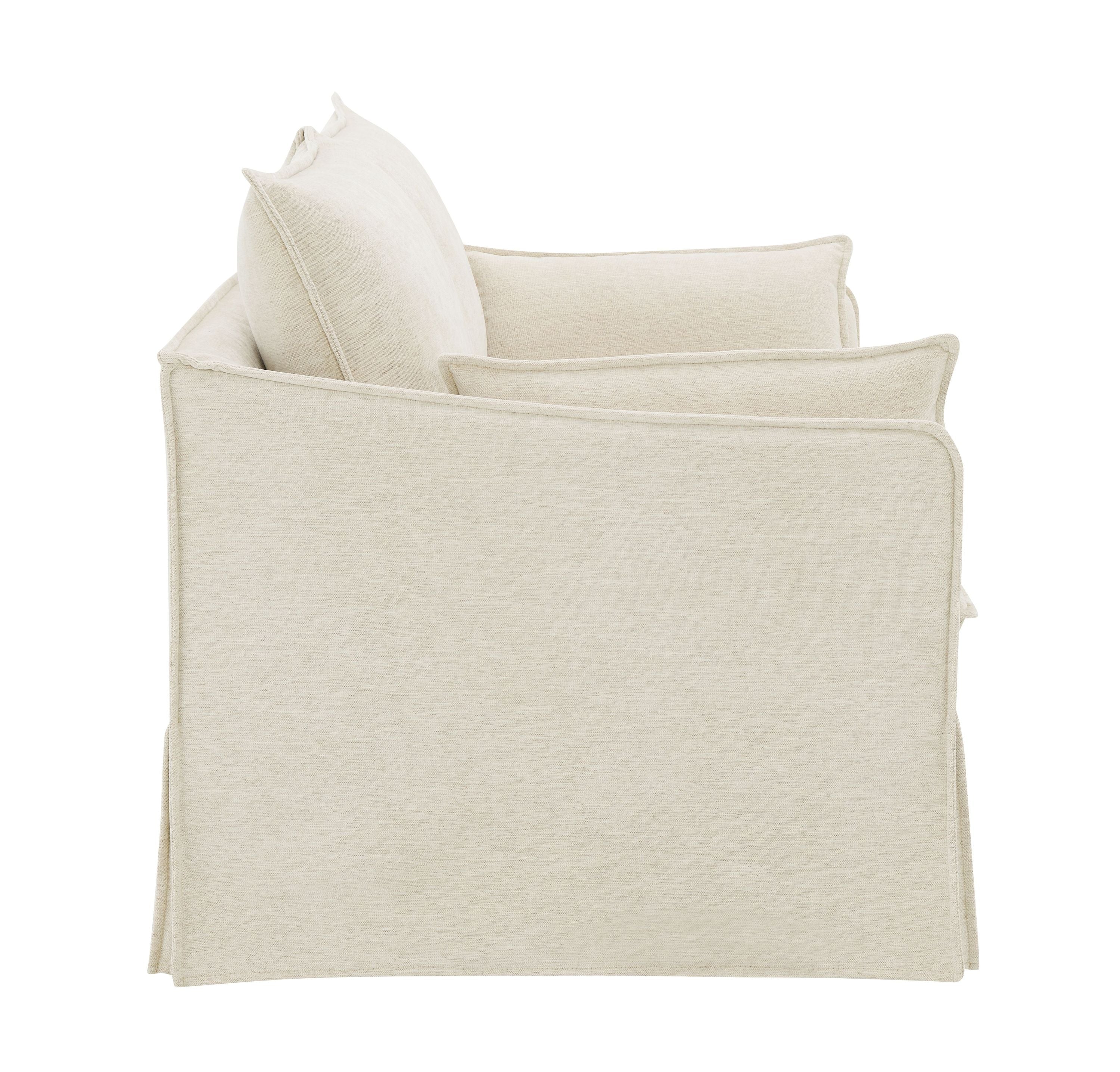 Shane Beige Linen Loveseat with Pillows