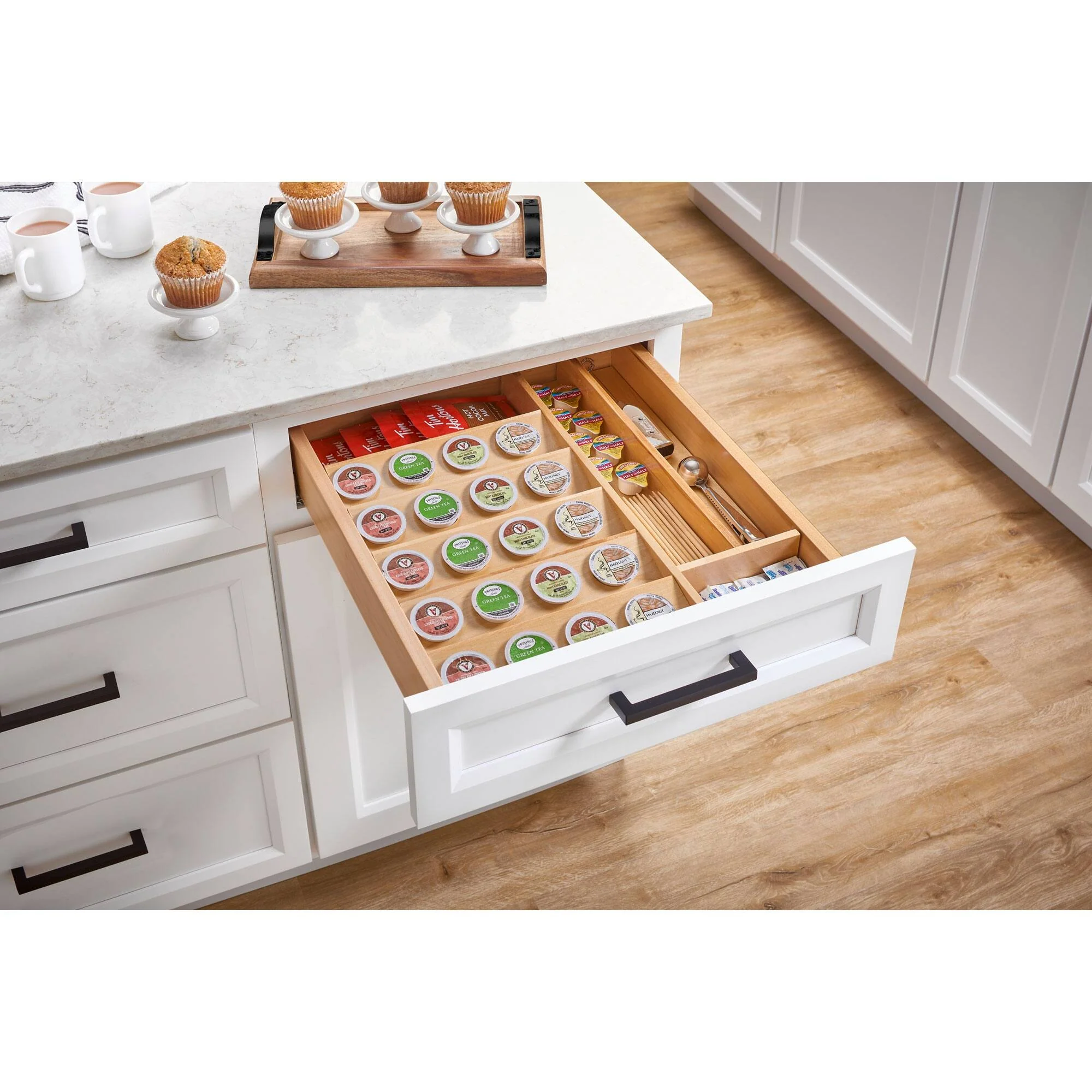 Rev-A-Shelf 22'' Custom Wooden Kitchen Drawer Insert for K-Cup, 4CDI-24