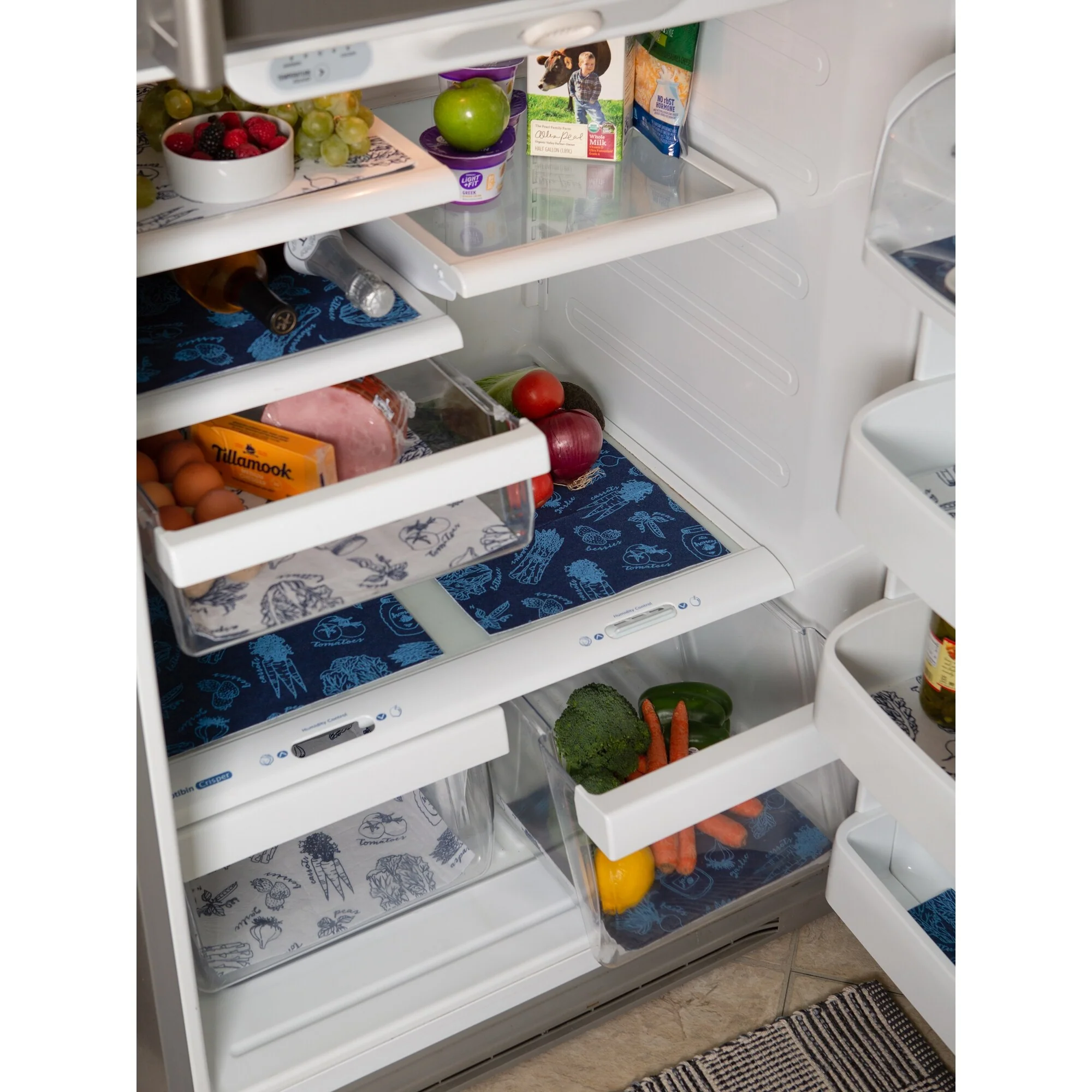 DII Nautical Blue Market Print Fridge Liner (Set of 6)