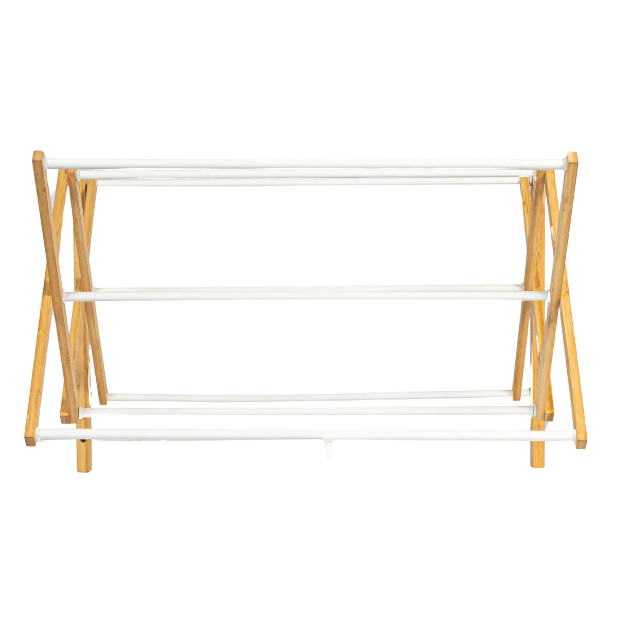 Household Essentials Bamboo and Metal Wall Mount Extendable Drying Rack with 8 Dowels - 28.0