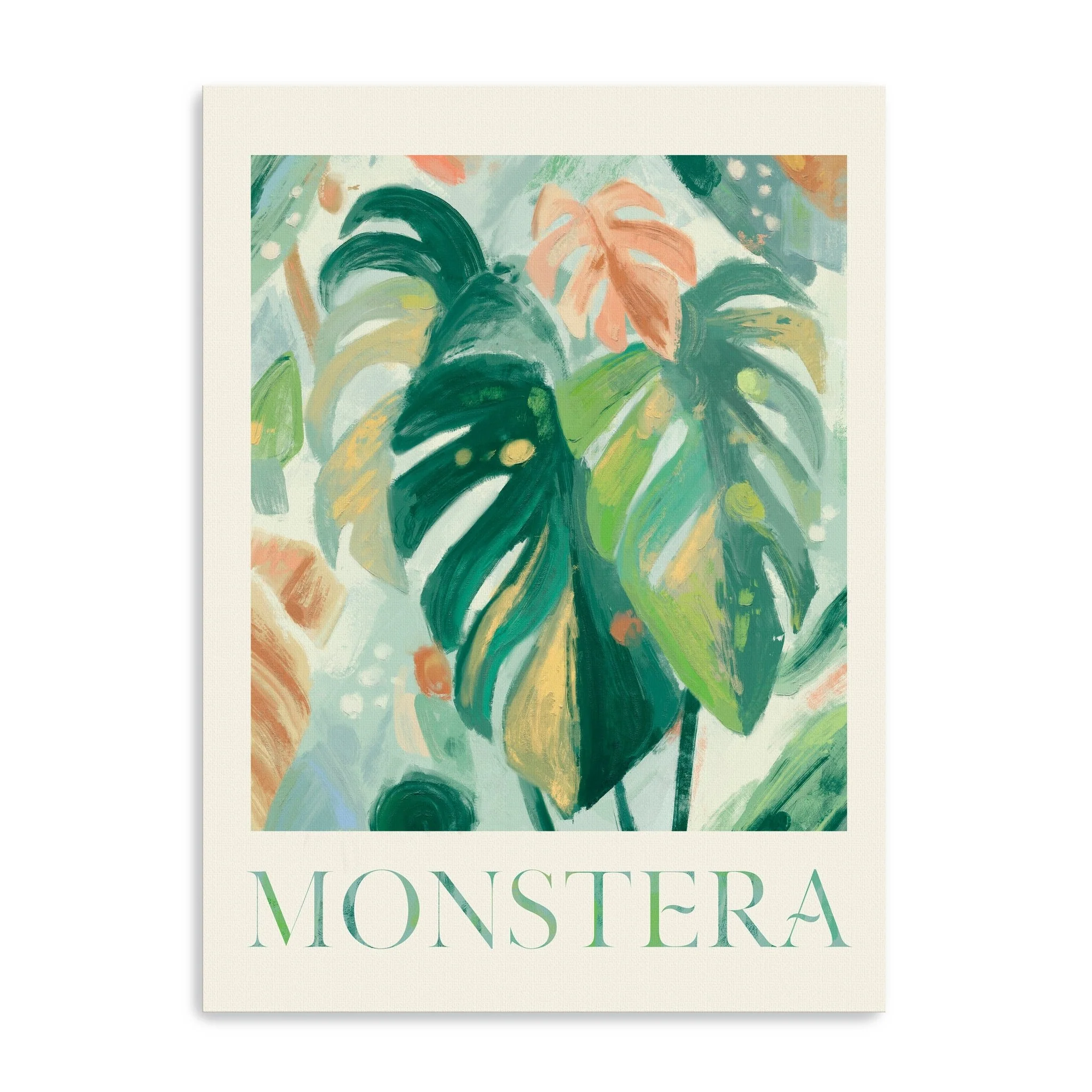 Abstract Monstera Canvas Giclee Wall Art