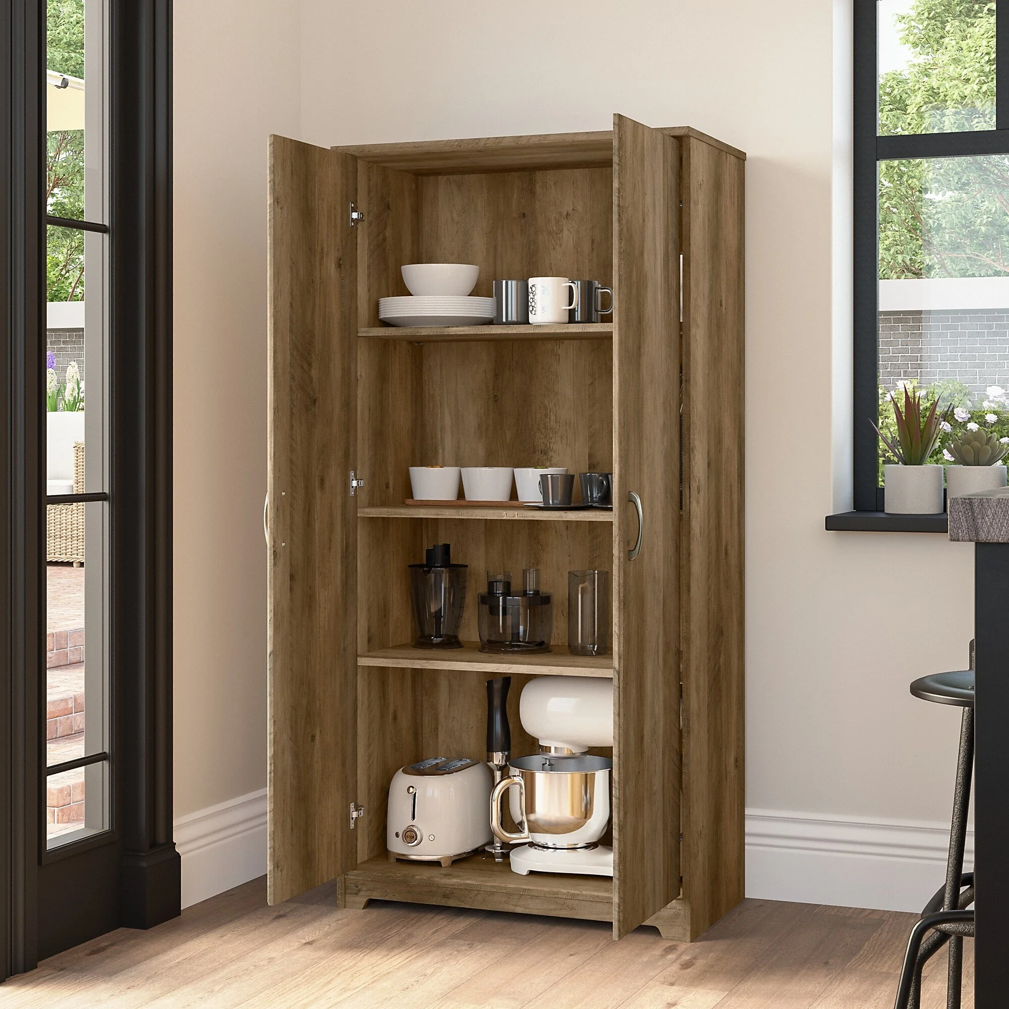 Cabot Tall Kitchen Pantry Cabinet with Doors by Bush Furniture
