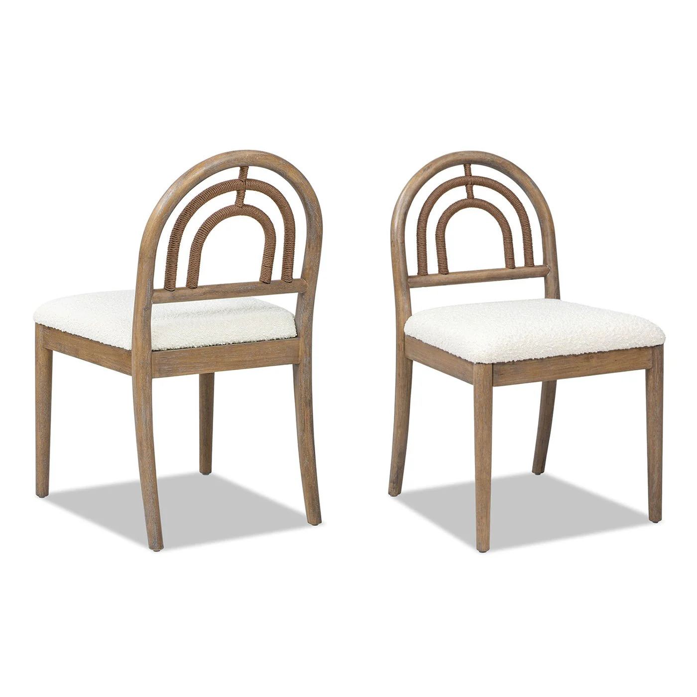Upholstered Dining Chair with Arched Back Wood, Set of 2