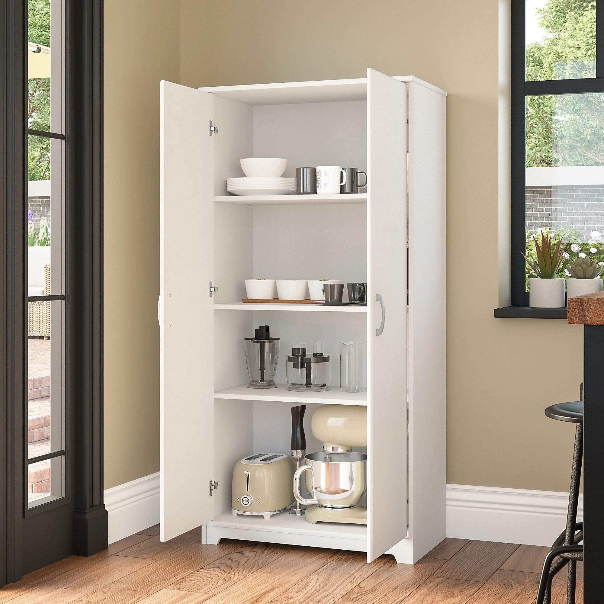 Cabot Tall Kitchen Pantry Cabinet with Doors by Bush Furniture
