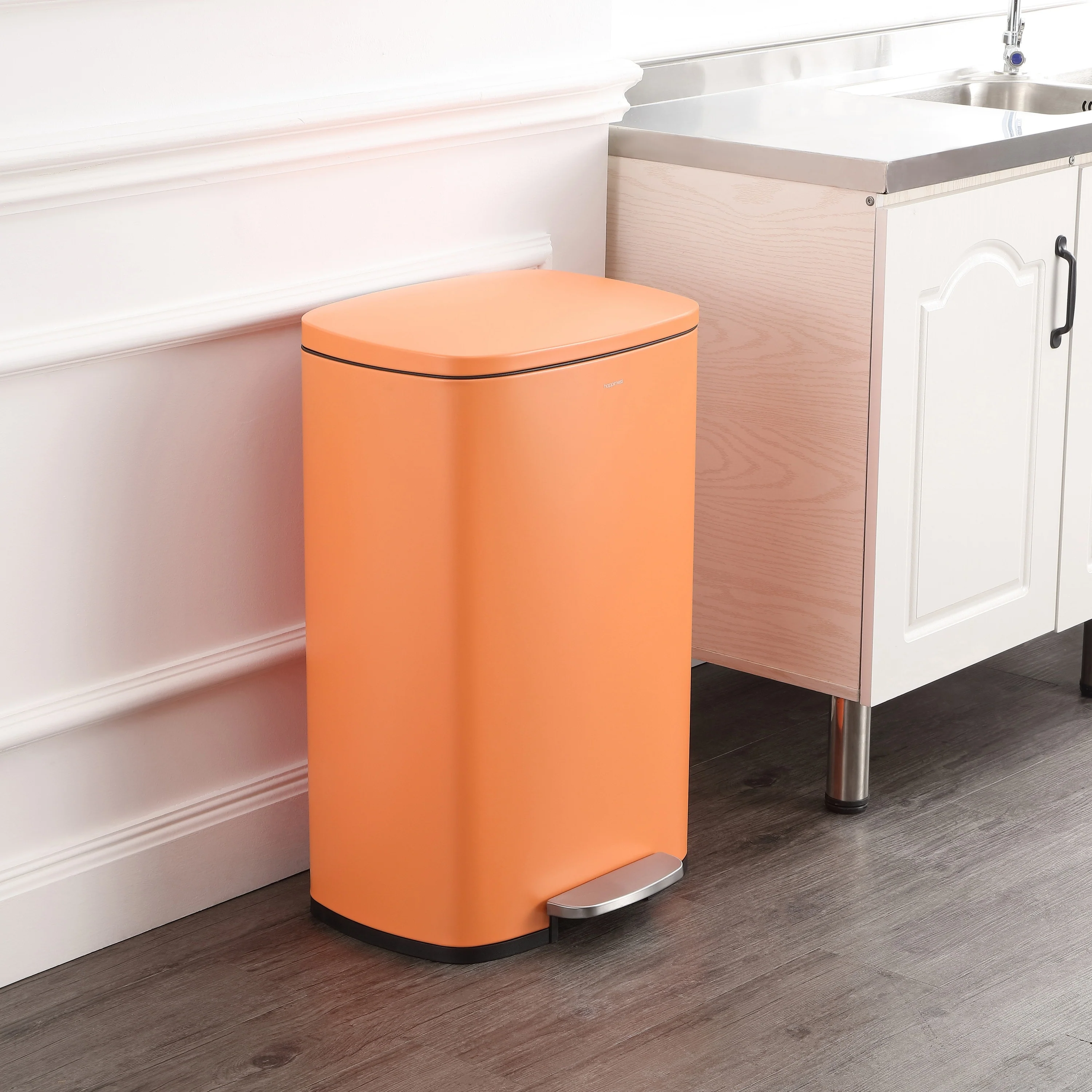 happimess 13-Gallon Trash Can with Soft-Close Lid and FREE Mini Trash Can