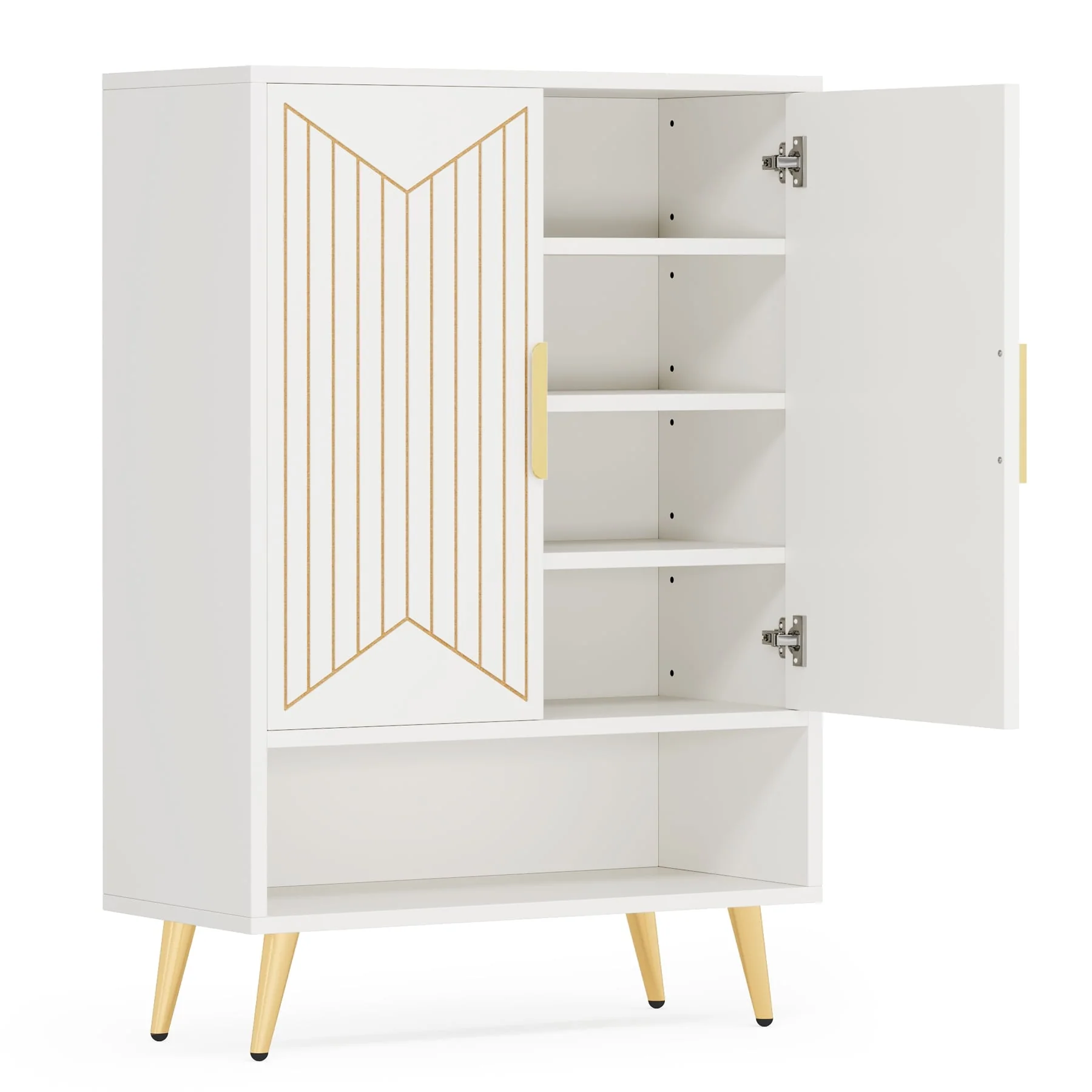 Shoe Cabinet with Doors, 25 Pair Shoe Storage Cabinet with Adjustable Shelves