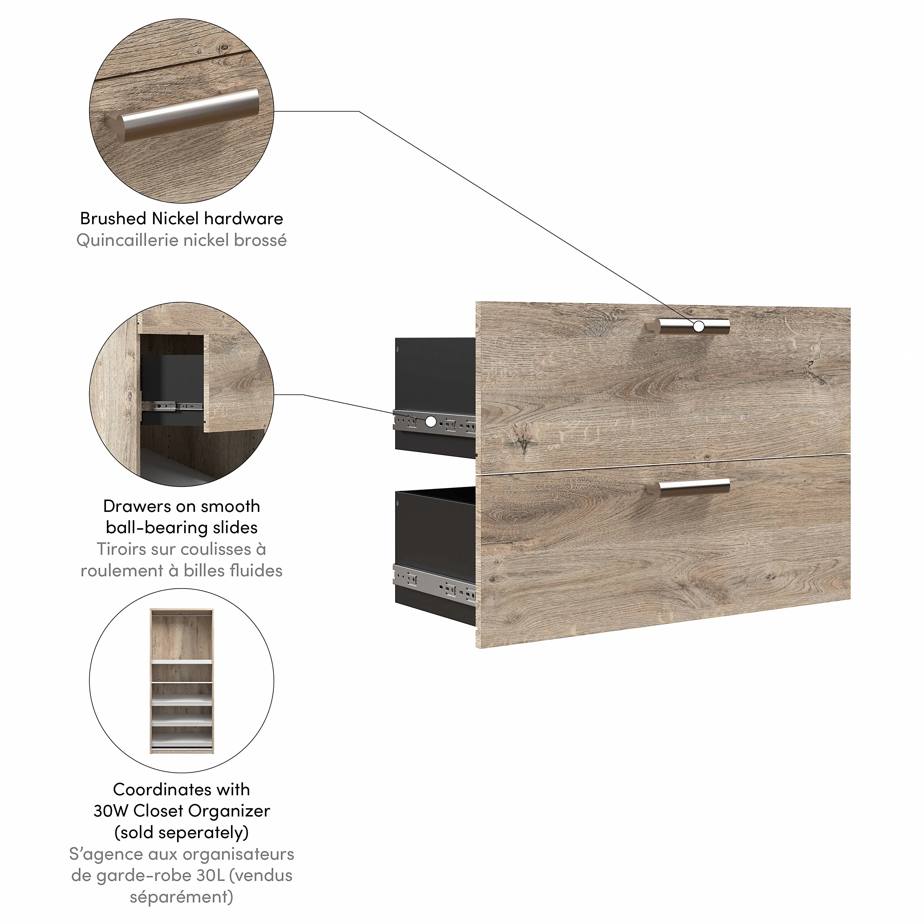 Cielo 2 Drawer Set for Cielo 30W Closet Organizer by Bestar