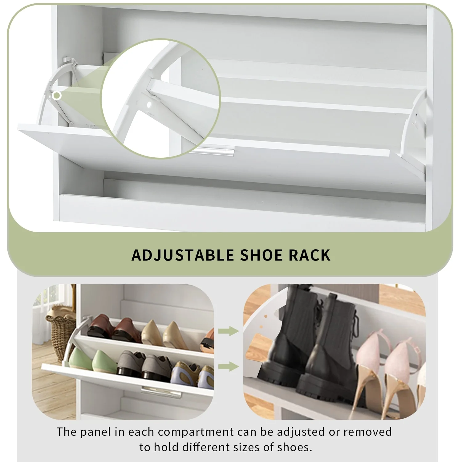 ON-TREND Slim Entryway Organizer with LED Light, two Flip Drawers, and Tempered Glass Top