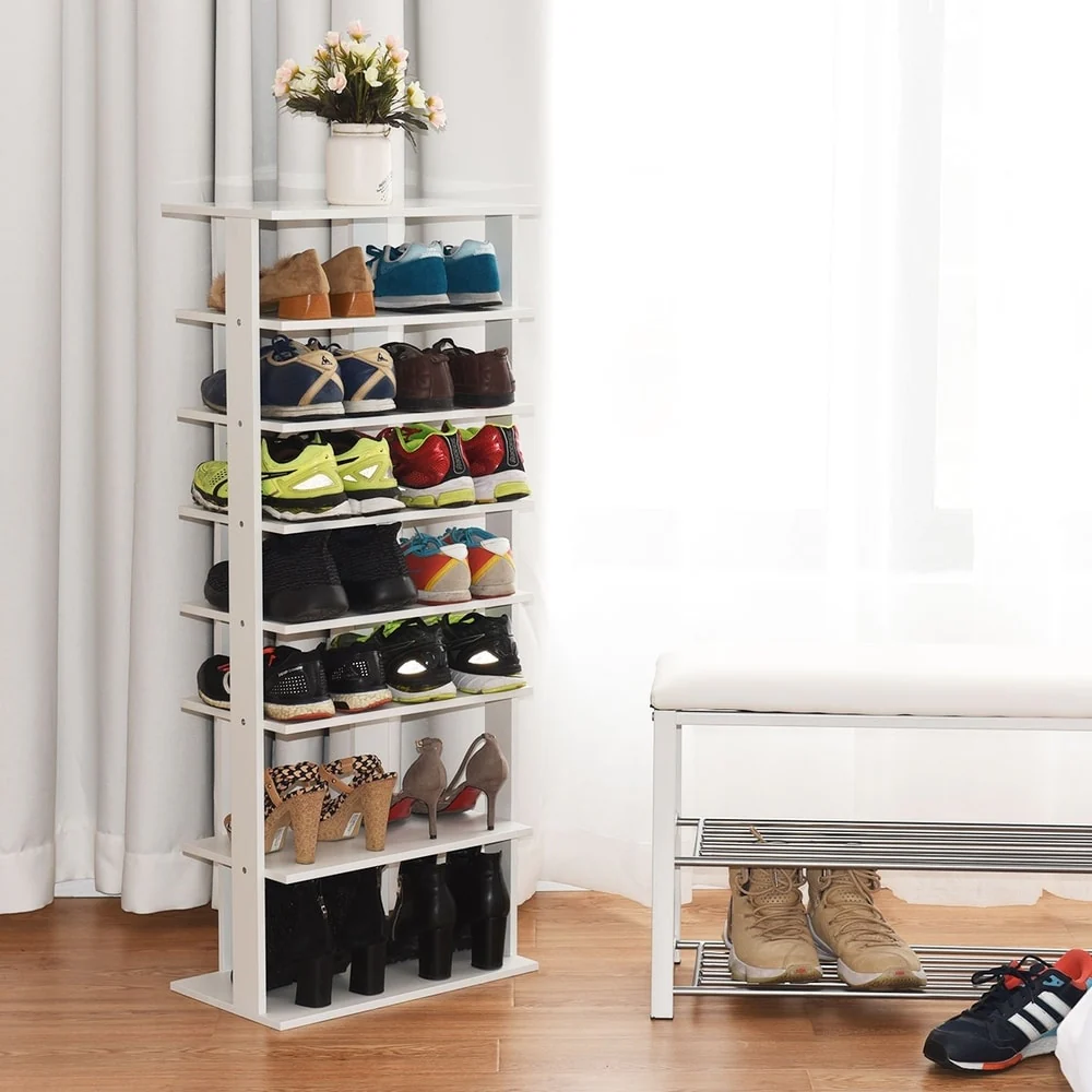 7-Tier Shoe Rack Storage Chest Organizer Free Standing Shelves
