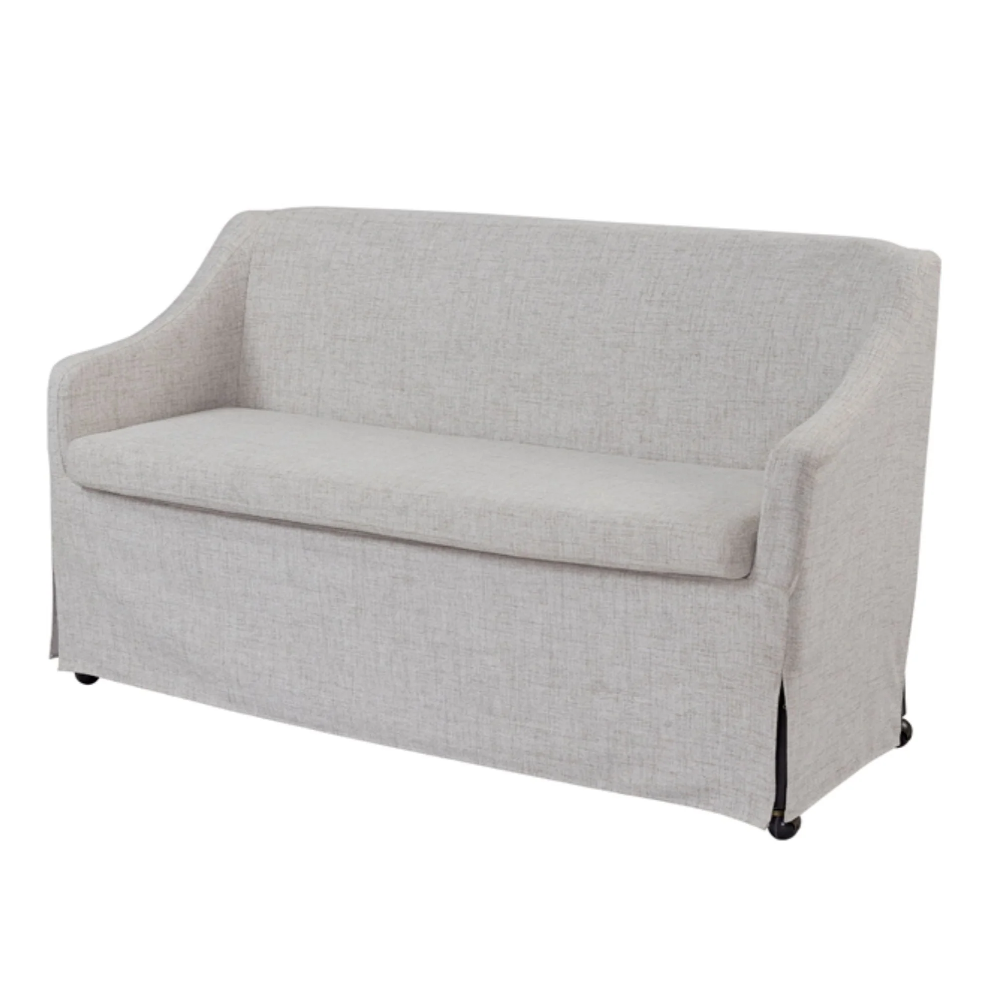Slip Covered Settee with Casters