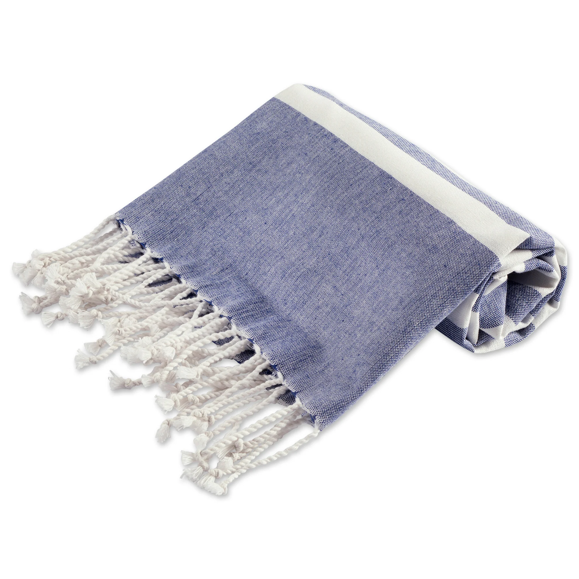Nautical Blue 1 Inch Stripe Fouta Towel