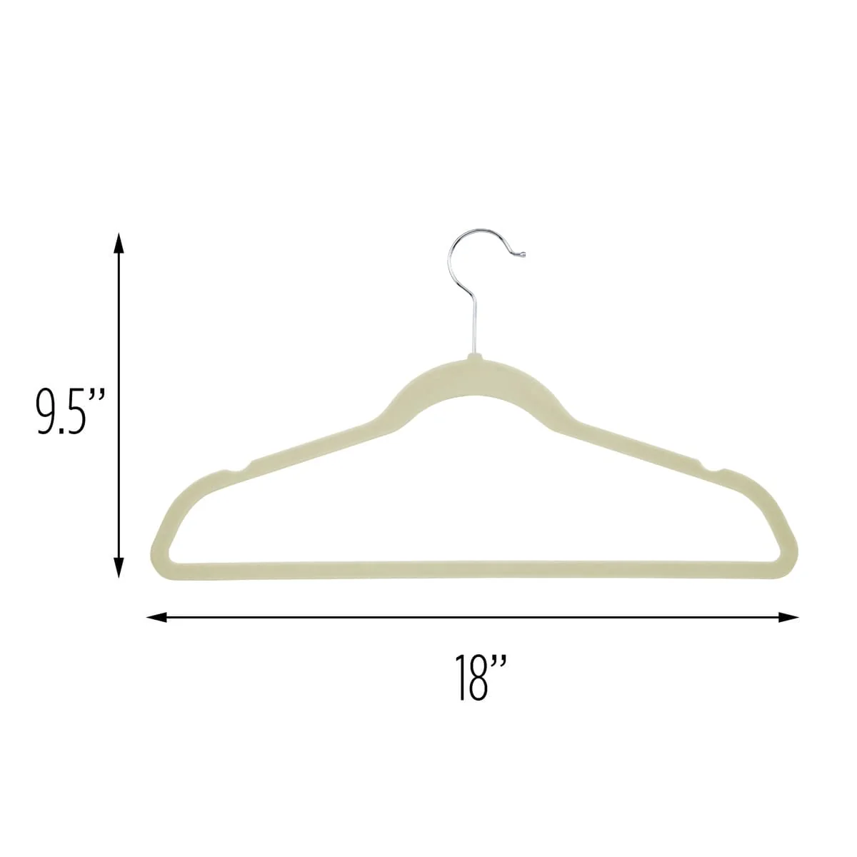 Honey-Can-Do Off-White Slim Non-Slip Velvet Suit Hangers (50-Pack)