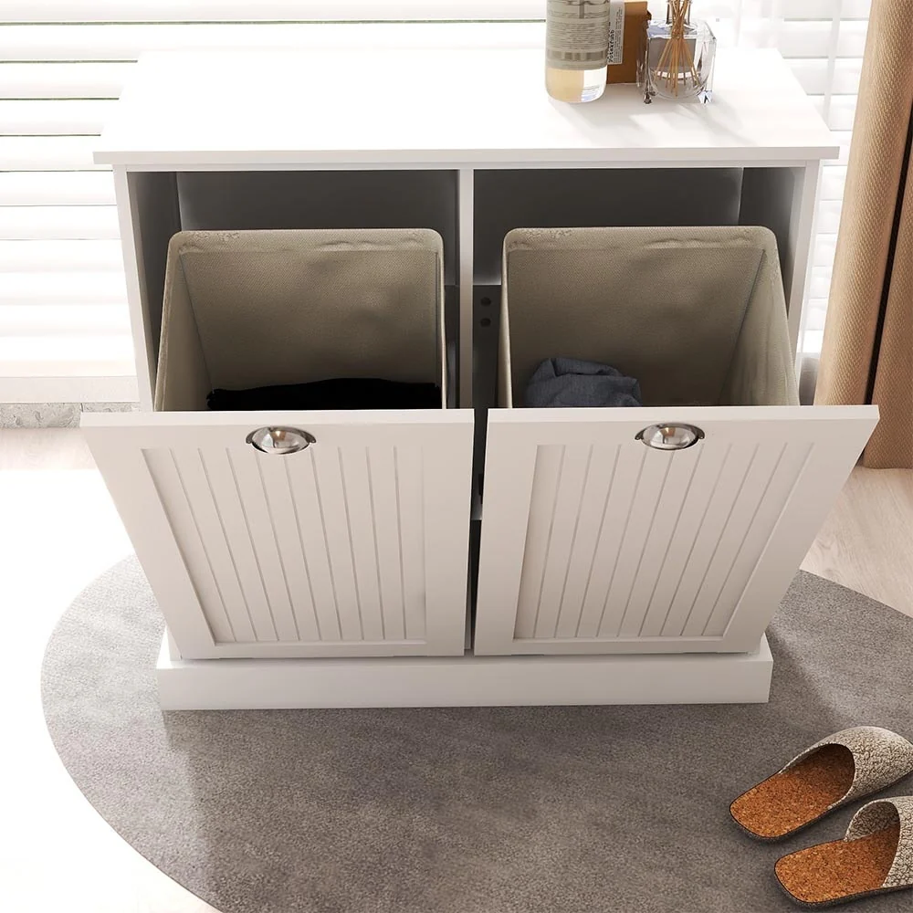 Double Tilt-Out Laundry Cabinet, Kitchen Trash Cabinet