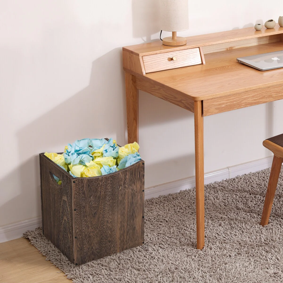 Wood Trash Can 5.3 Gallon