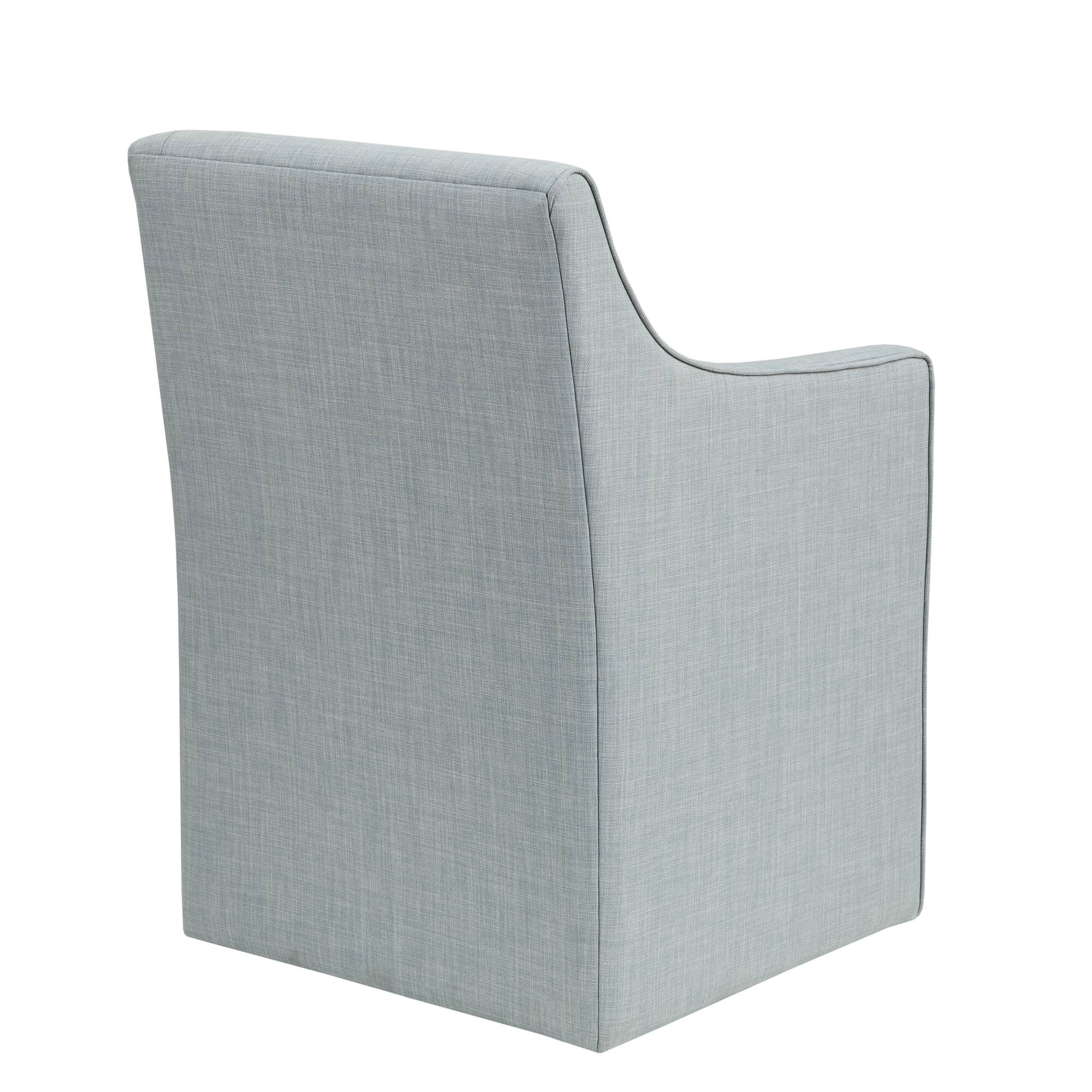 Upholstered Accent Chair with Hidden Casters and Sloped Arms