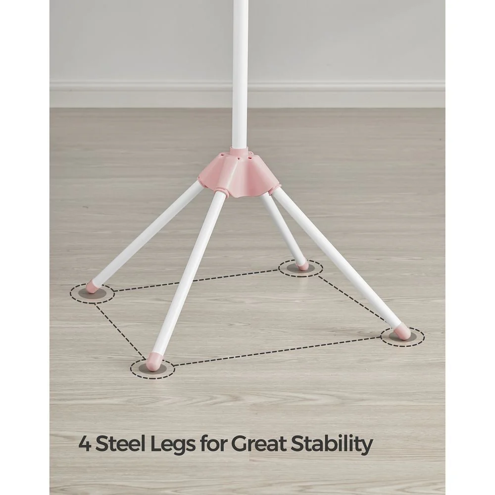 Stainless Steel Foldable Clothes Drying Rack with 360° Rotatable Arms Large Capacity and Space-Saving Design