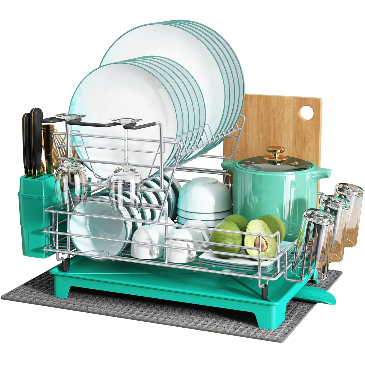 JASIWAY 2 Tier Kitchen Stainless Steel Dish Rack