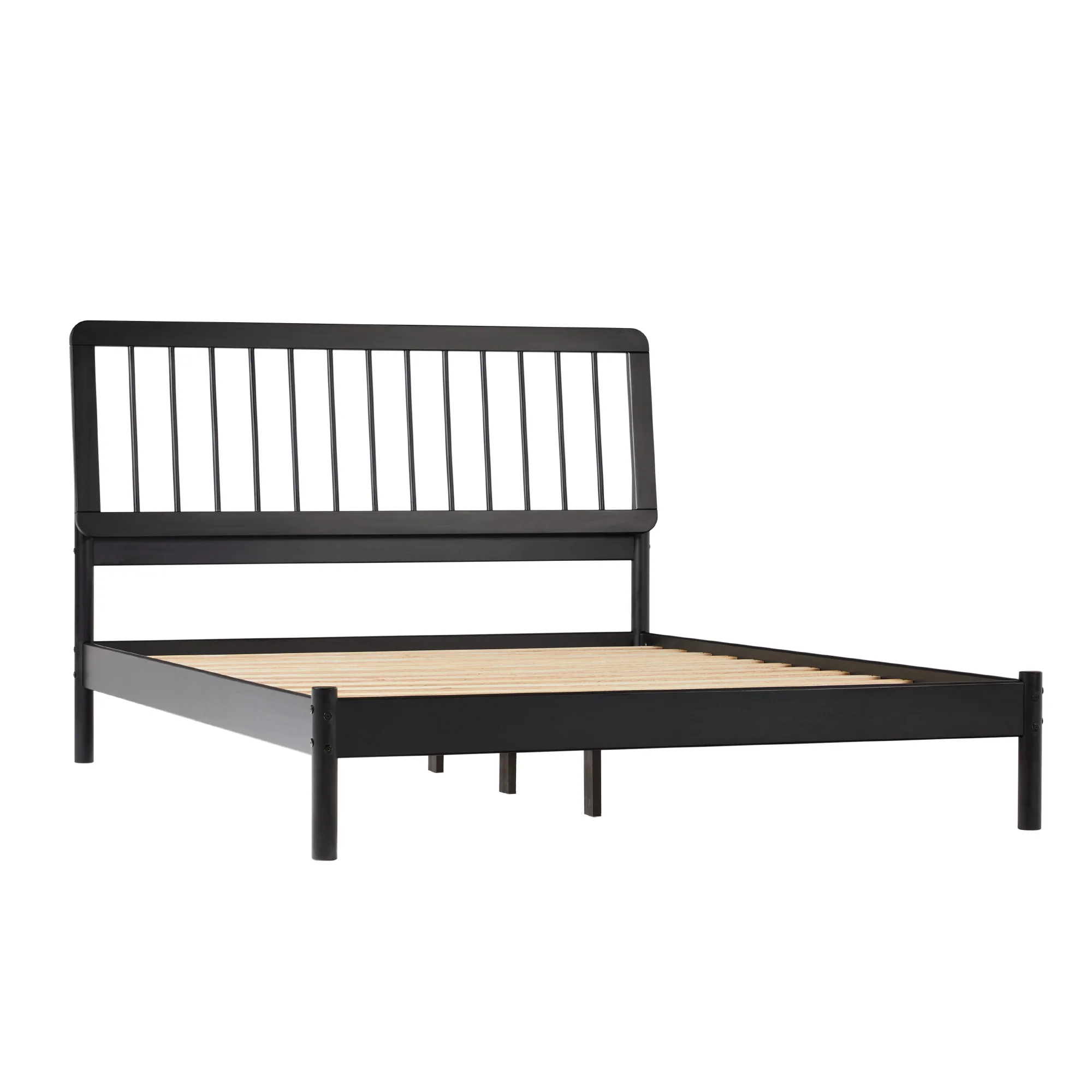 Illusive Solid Wood Spindle Bed with Slat Back