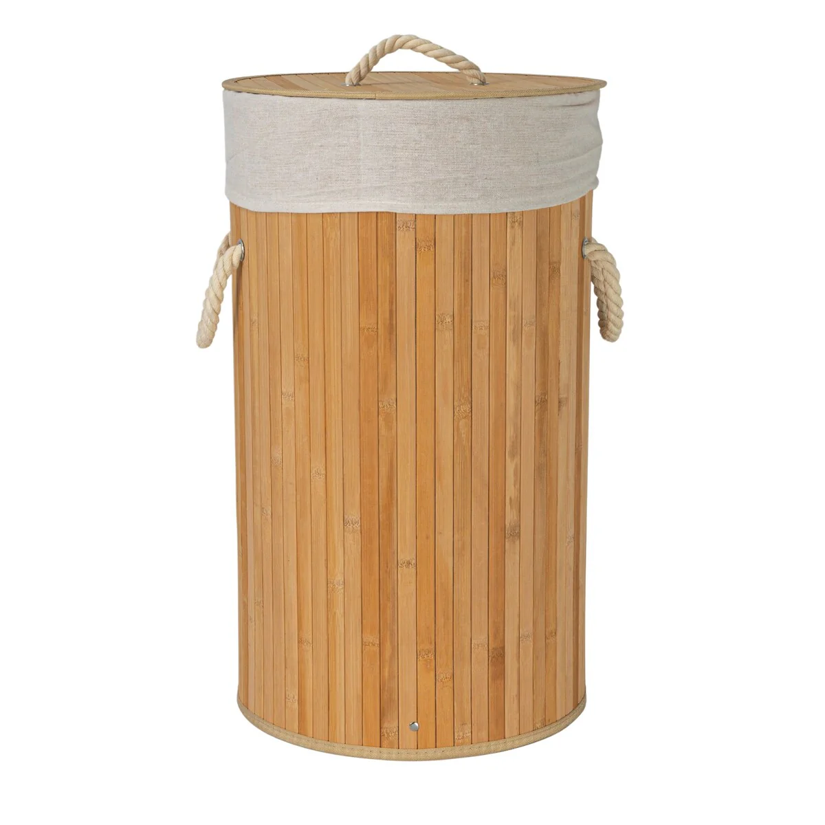 Household Essentials Bamboo Laundry Hamper with Handles and Removable Laundry Bag