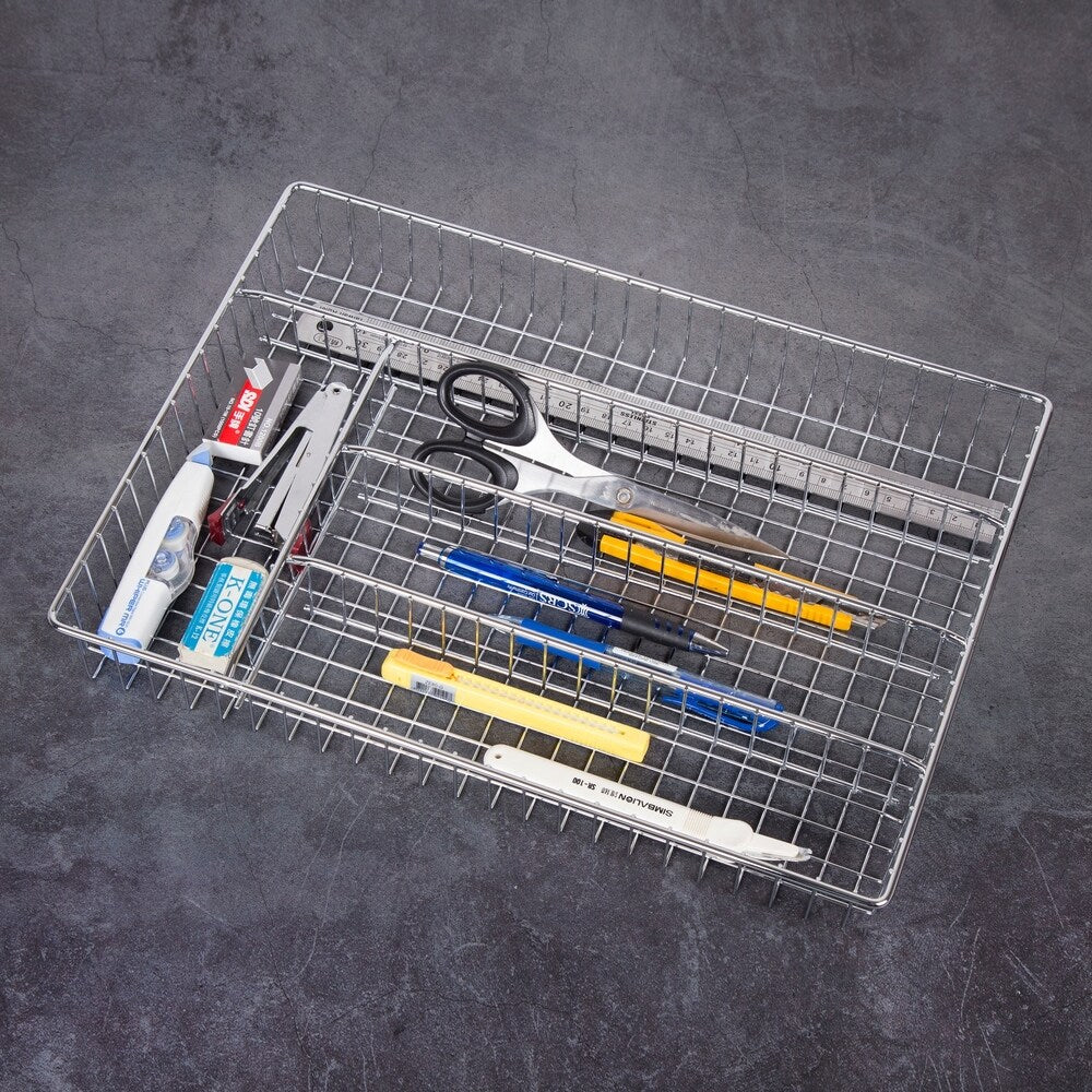 Creative Home Deluxe 5 Compartments Chrome Finished Cutlery Tray - 14.3