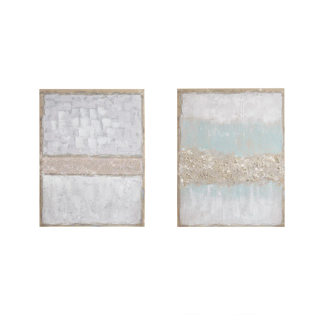 Hand Embellished Glitter 2-piece Canvas Wall Art Set