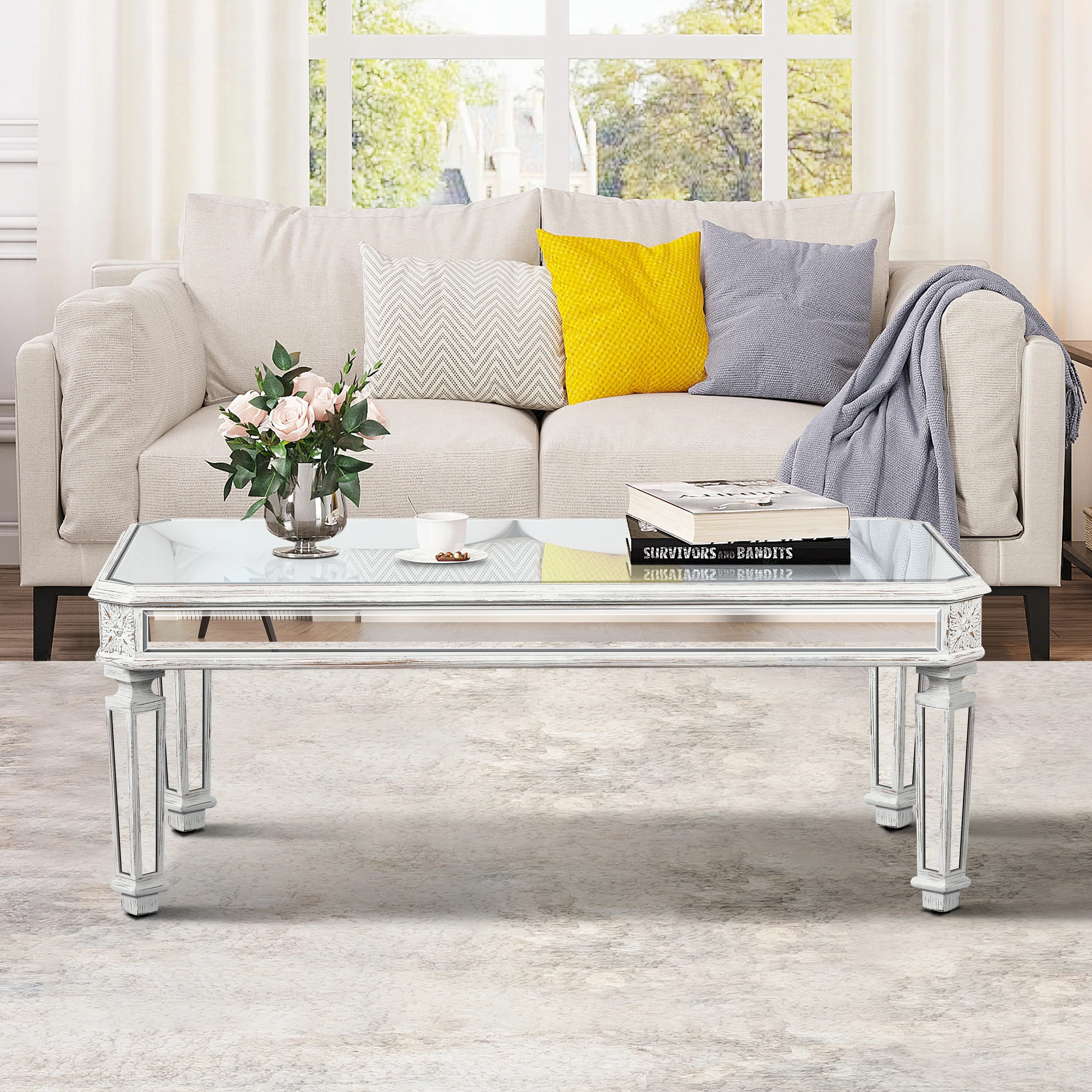 Silver Mirrored Coffee Table