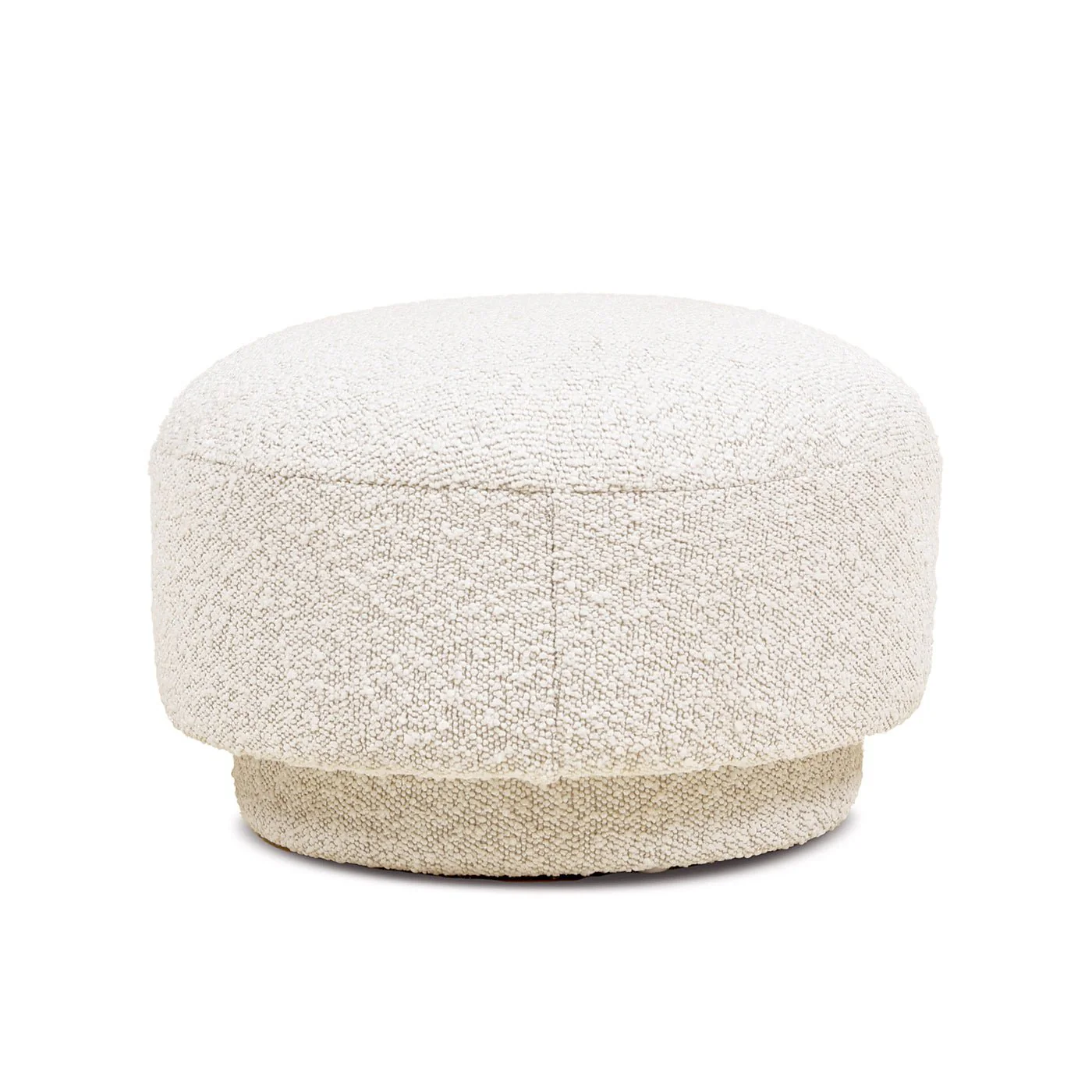 Mushroom Footstool with Sherpa-Textured Upholstery