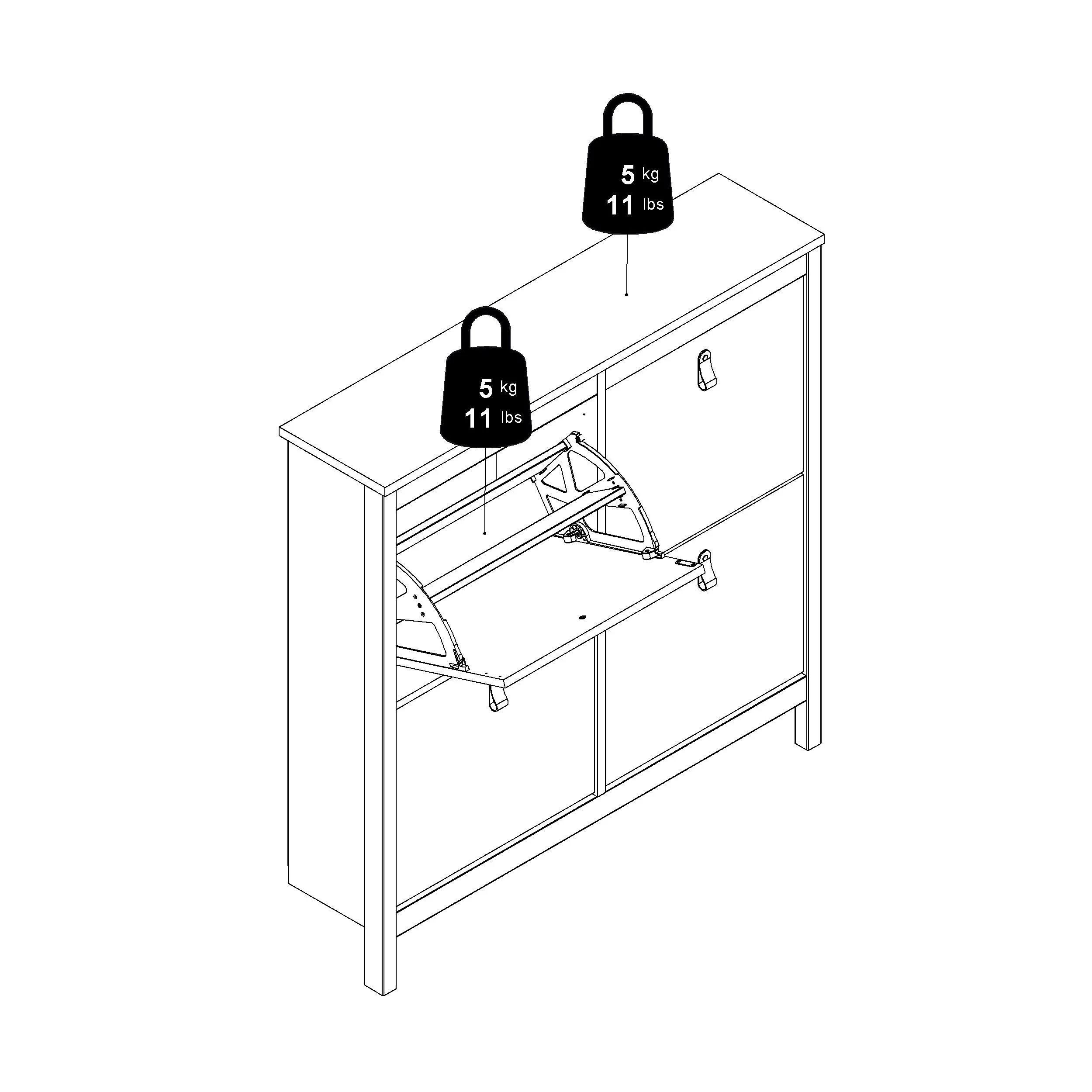 Porch & Den Madrid 4-Drawer Shoe Cabinet