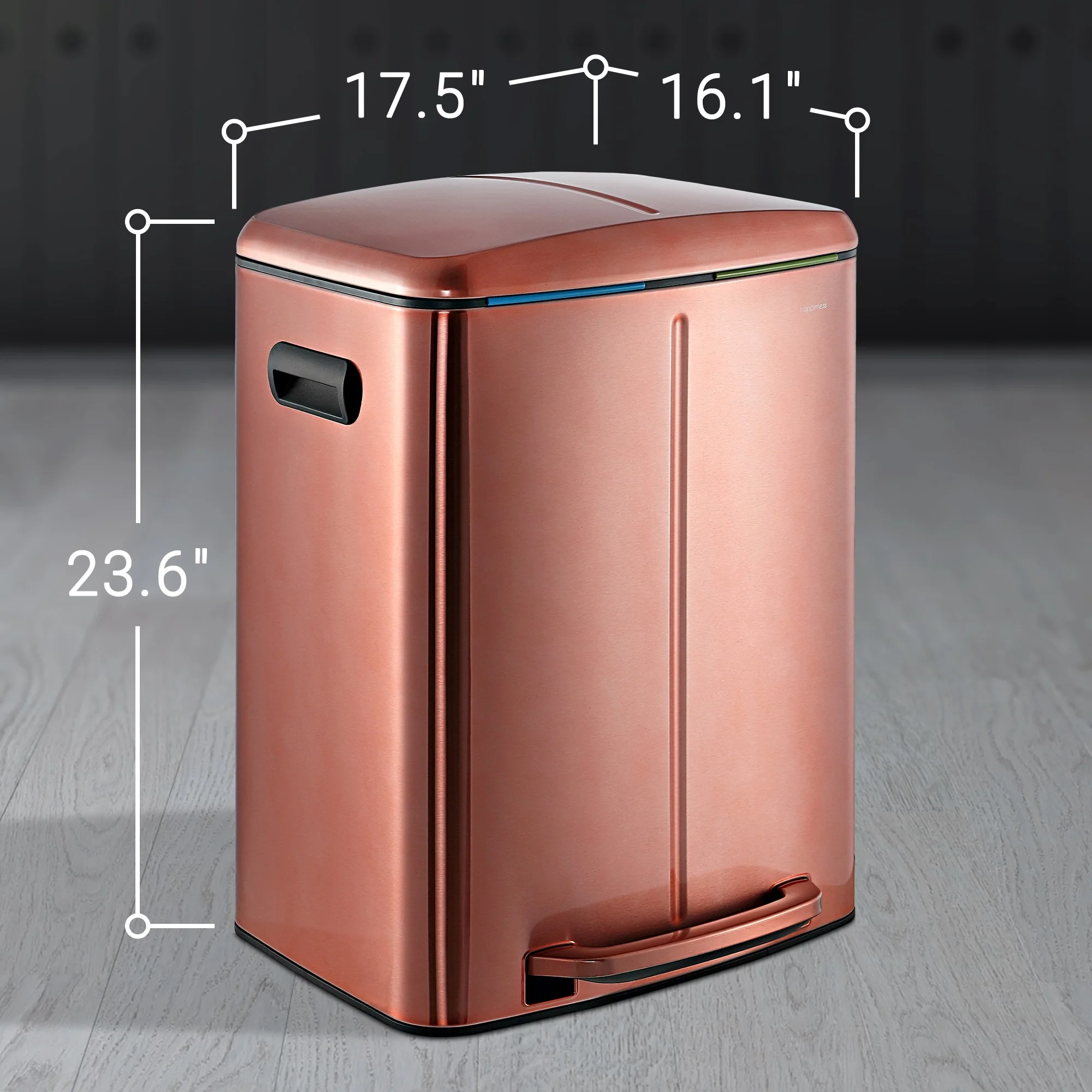happimess 10.6-Gallon Double Bucket Trash Can with Soft Close Lid