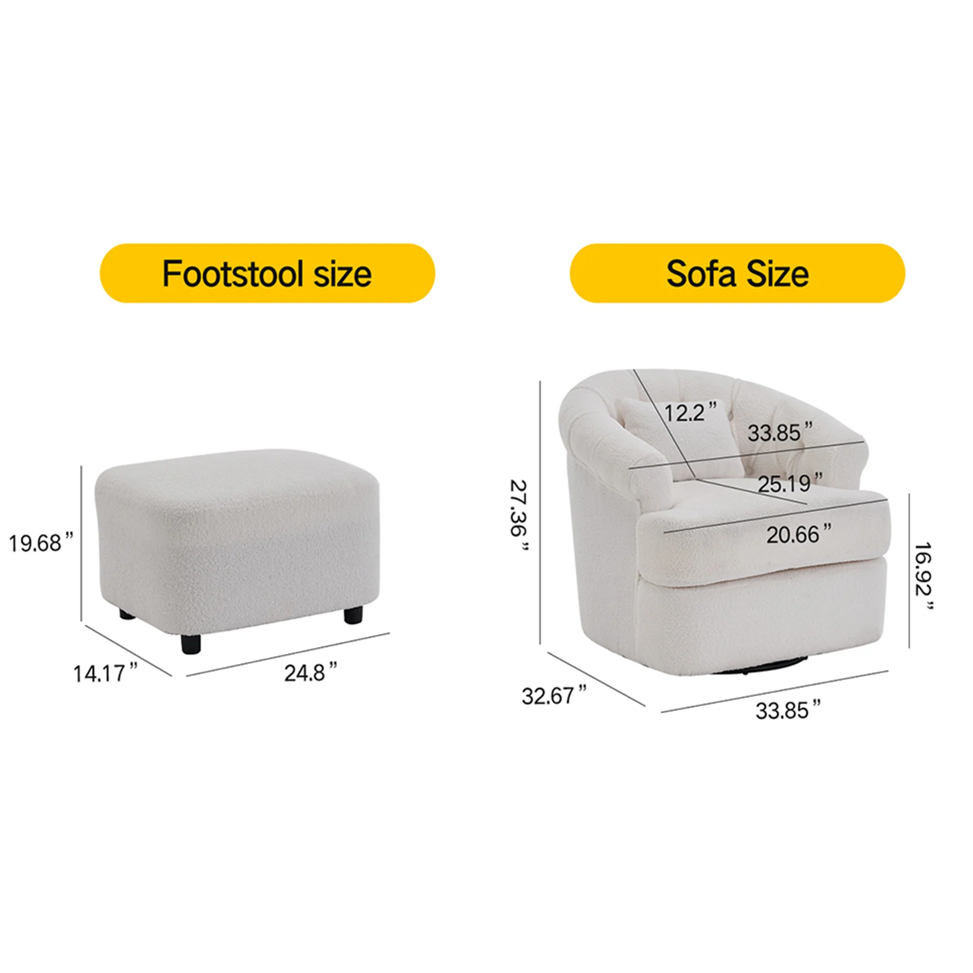 Swivel Barrel Chair with Ottoman