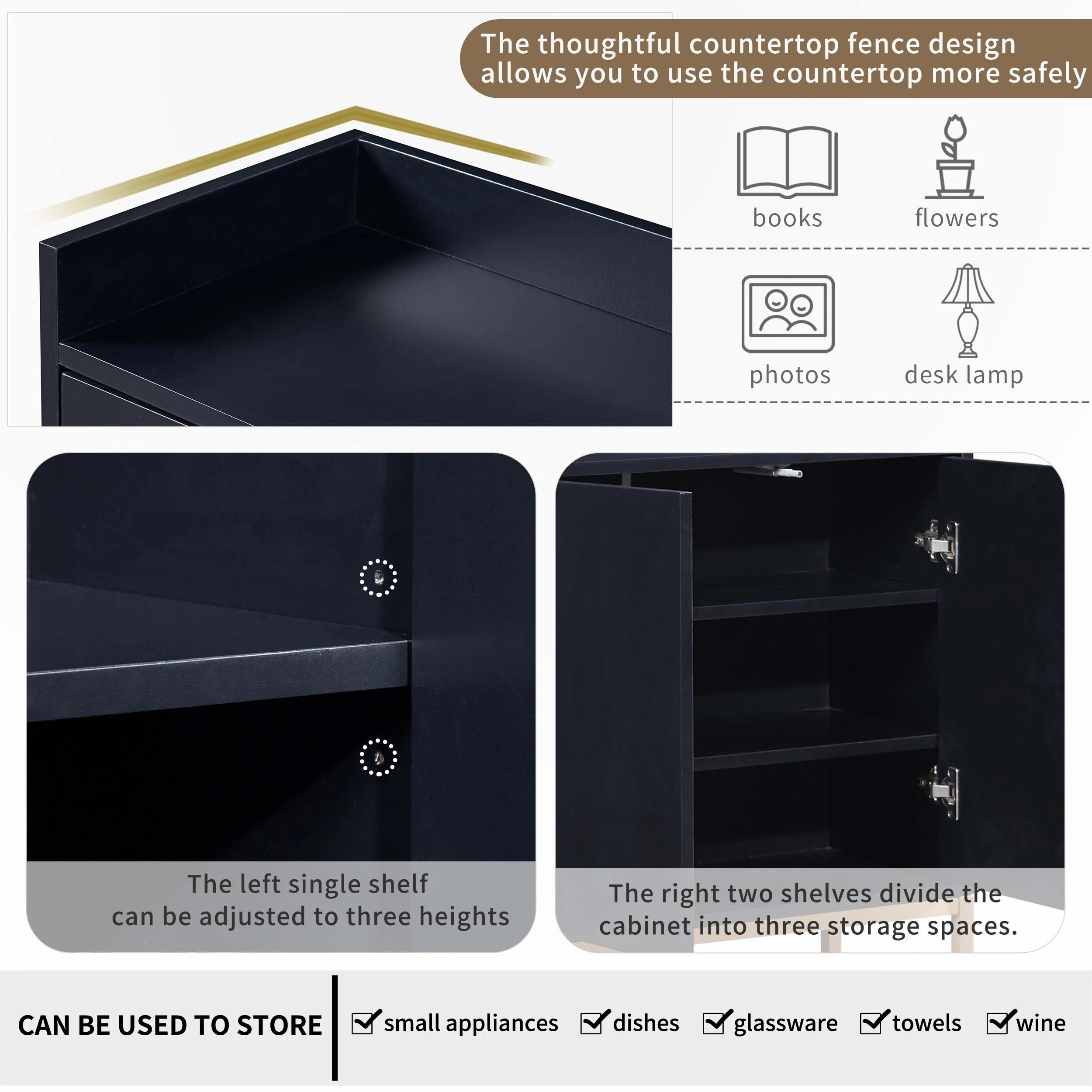Modern Sideboard Elegant Buffet Cabinet with Large Storage