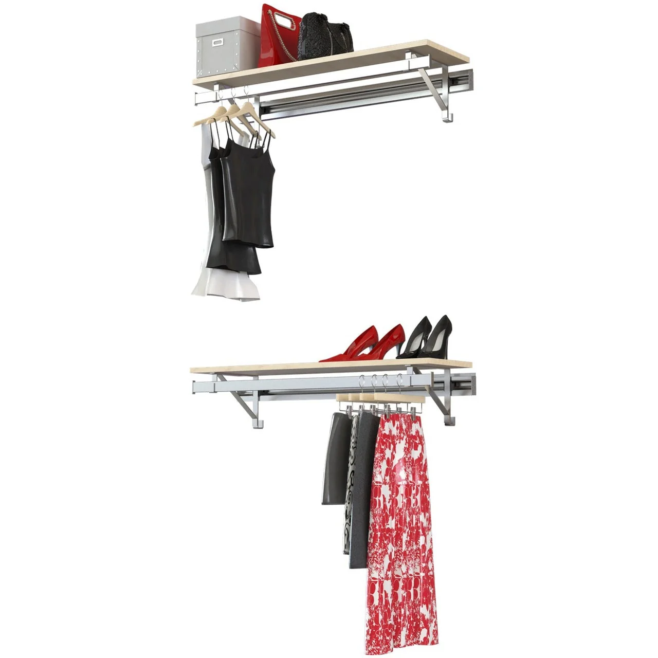arrange a SPACE RCMBX Double Shelf-Hang Closet System