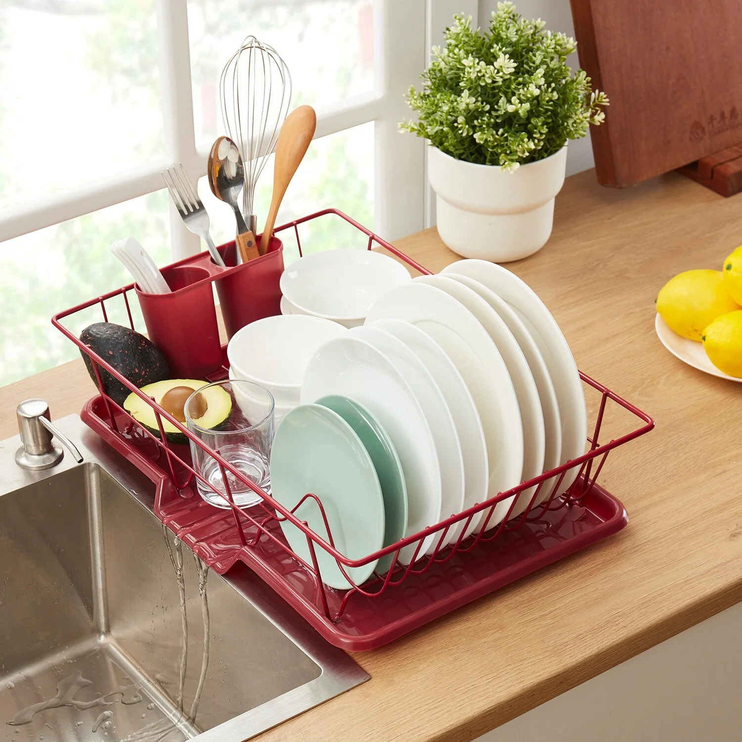 Sweet Home Collection 3-Piece Kitchen Sink Dish Drainer Set