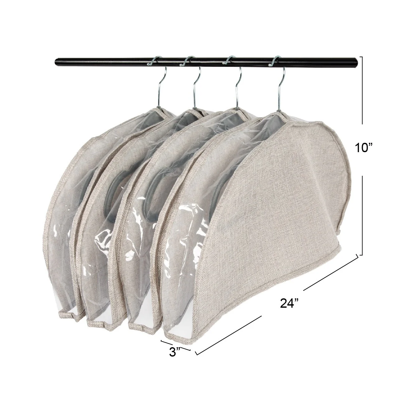 Household Essentials Hanging Garment Shoulder Dust Covers for Closet - 24.0